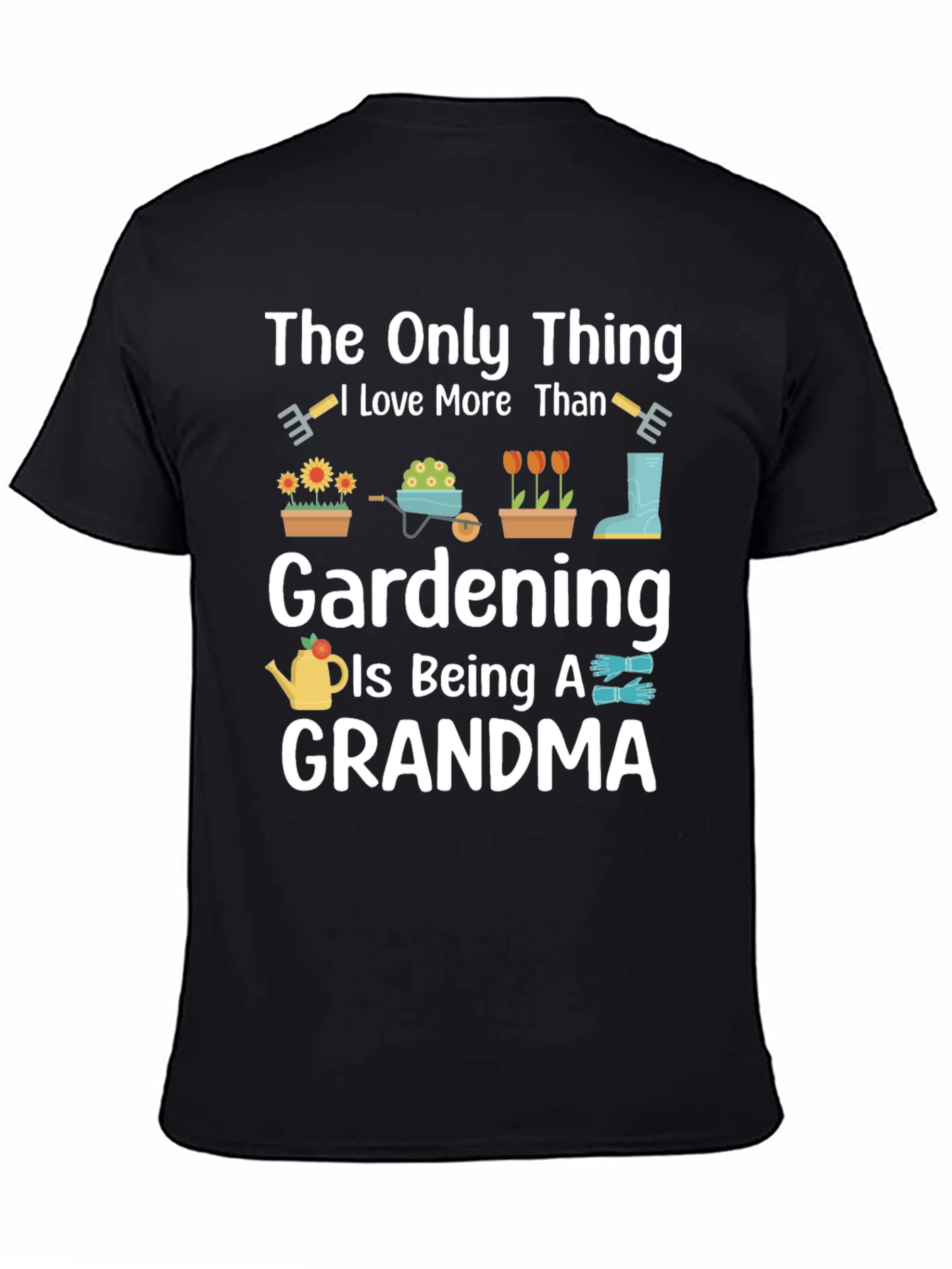Black Gardening Grandma T-Shirt view 4
