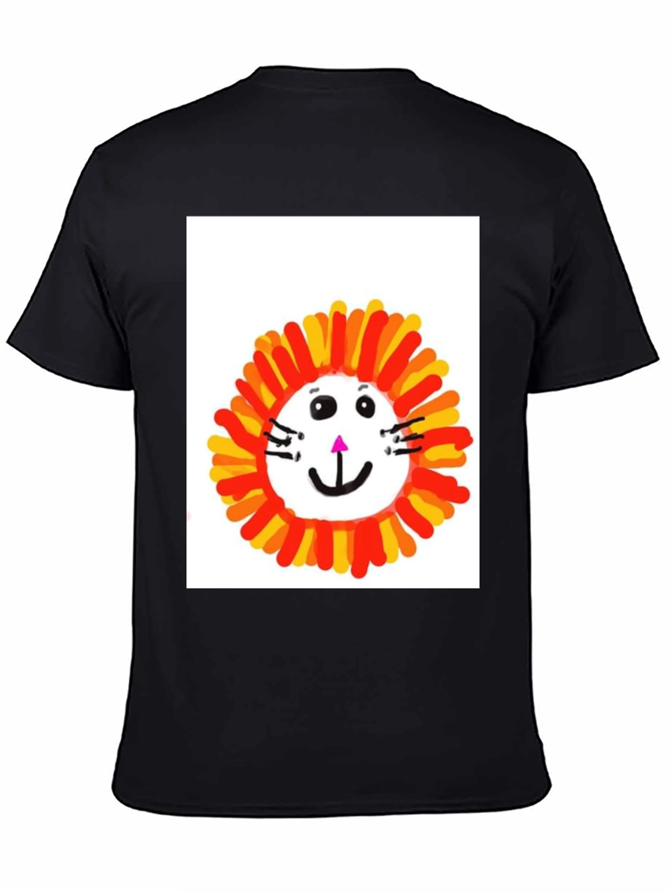 Black Fun Lion Graphic Tee - Black Cotton T-Shirt view 4