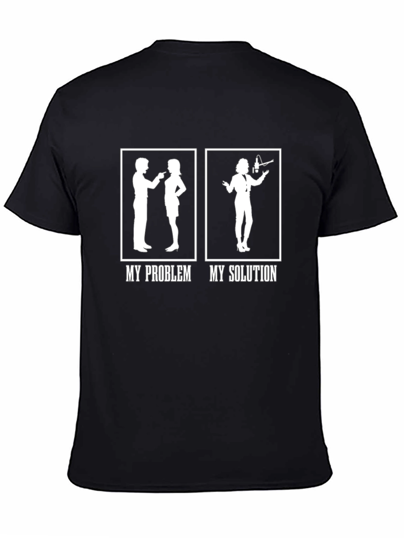 Black My Problem My Solution T-Shirt - Funny Musician Tee view 4