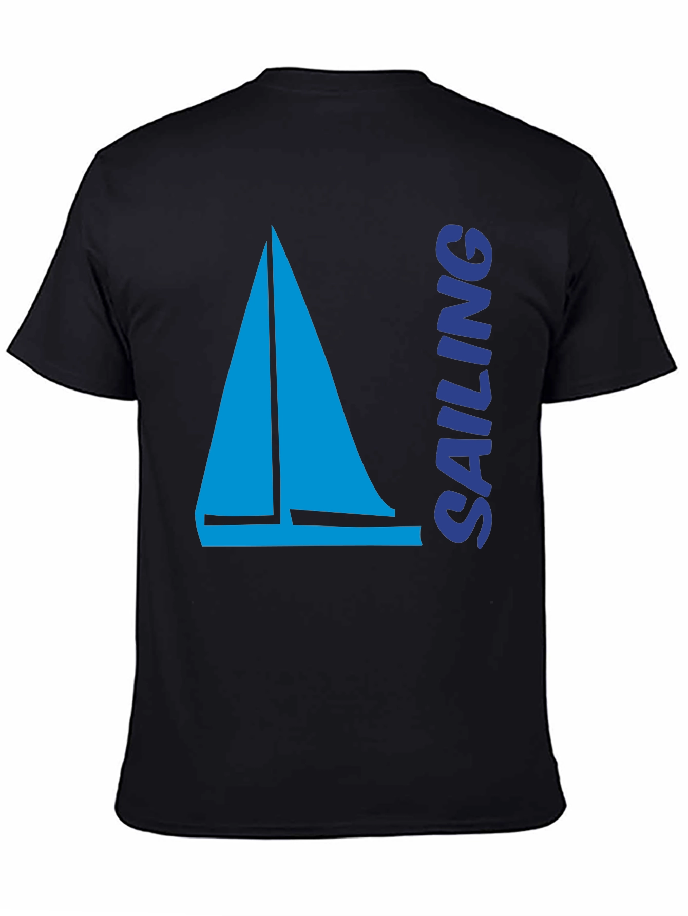 Black Sailing Boat T-Shirt | Nautical Tee view 4