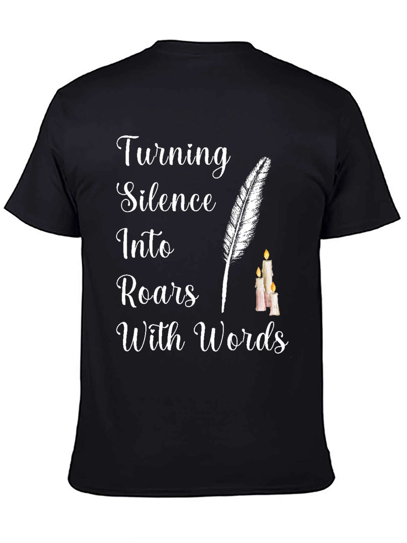 Black Turning Silence into Roars with Words T-Shirt view 4
