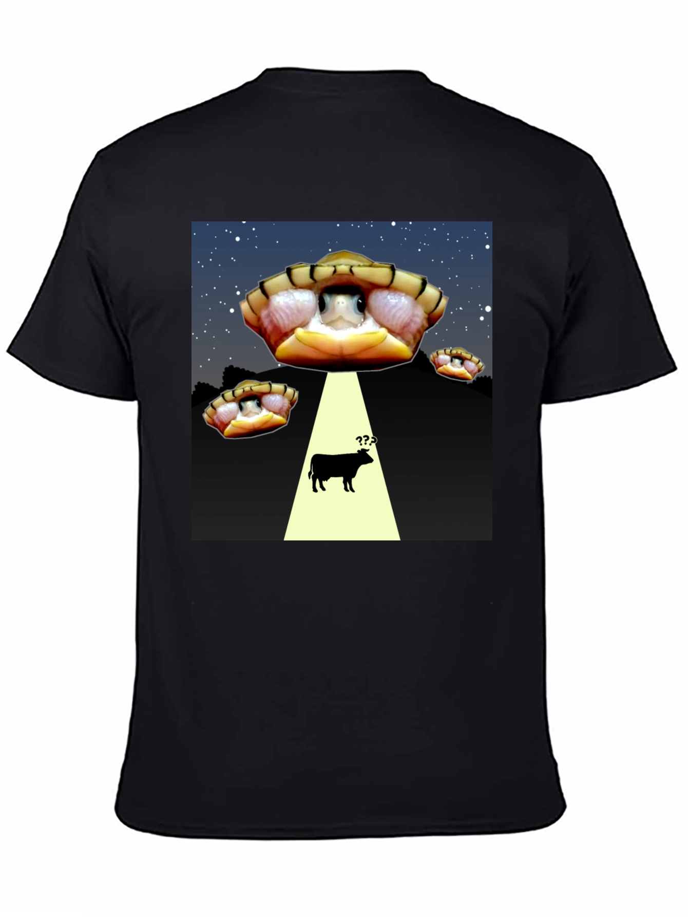 Black Alien Turtle Abduction T-Shirt - Funny Graphic Tee view 4