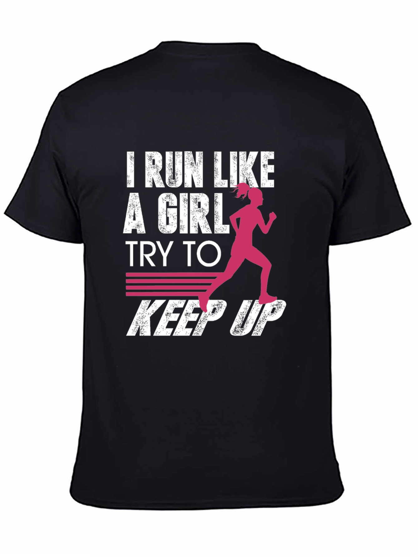Black I Run Like a Girl Graphic T-Shirt view 4
