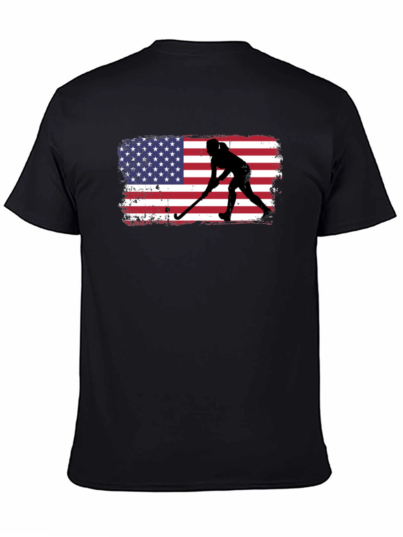 Black USA Hockey Silhouette Graphic Tee view 4