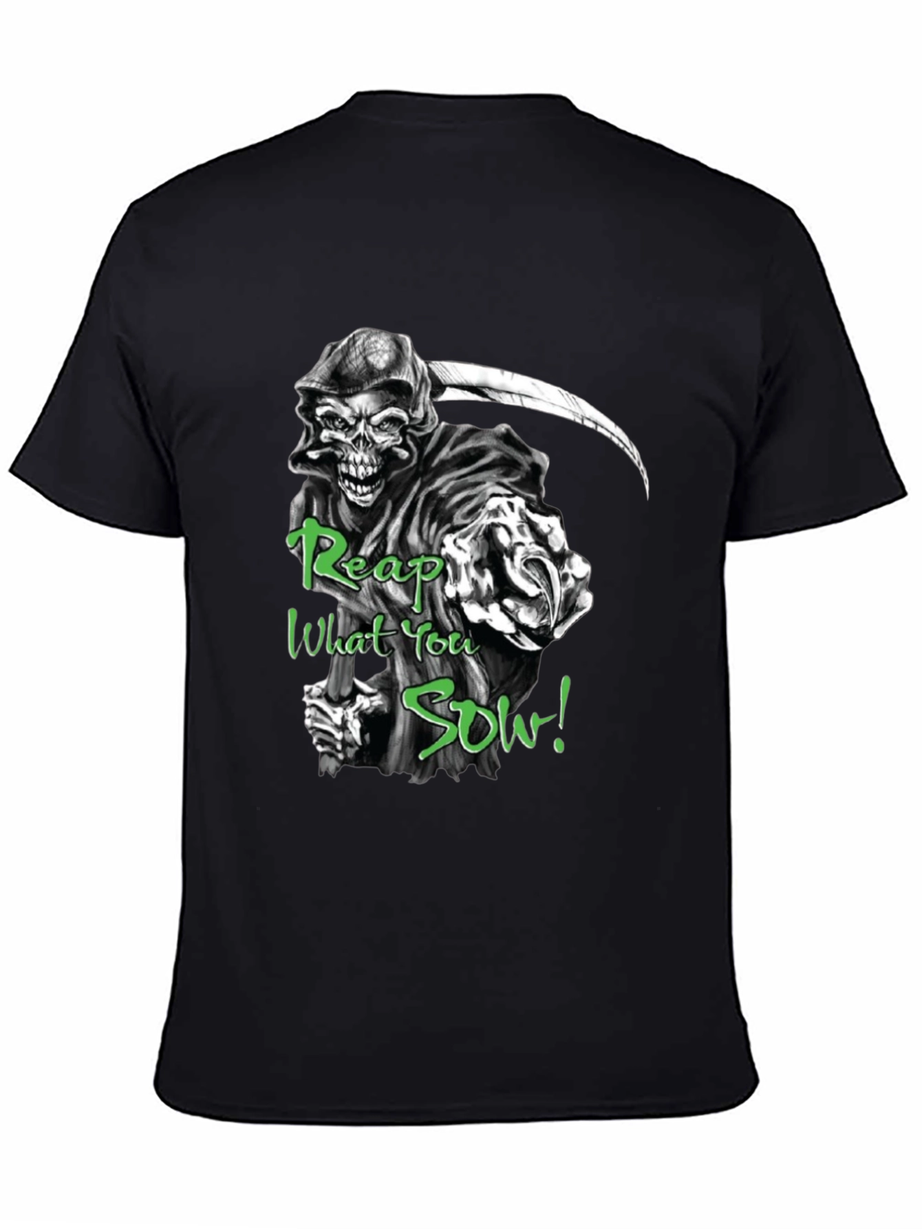 Black Grim Reaper 'Reap What You Sow' Black T-Shirt view 4