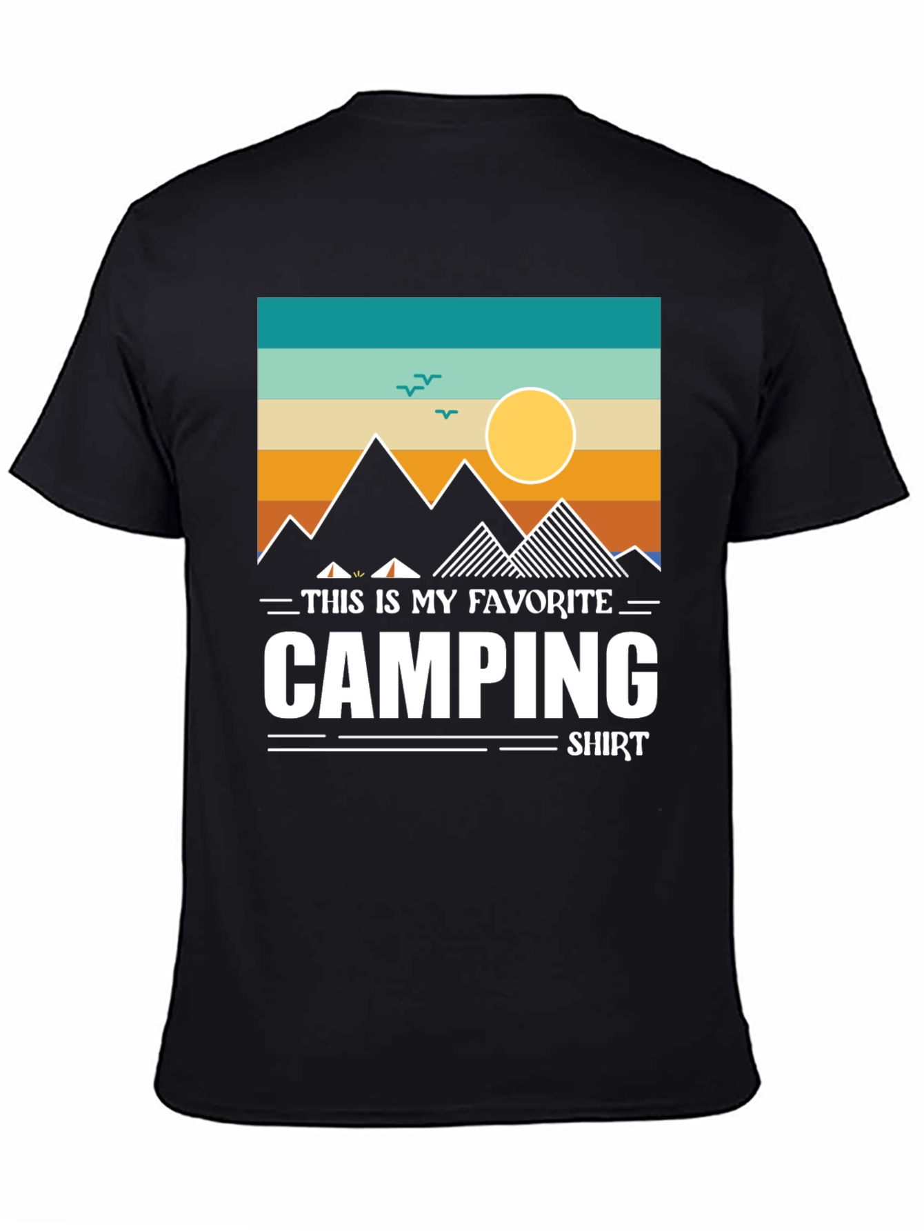 Black Camping Favorite Shirt Graphic Tee view 4
