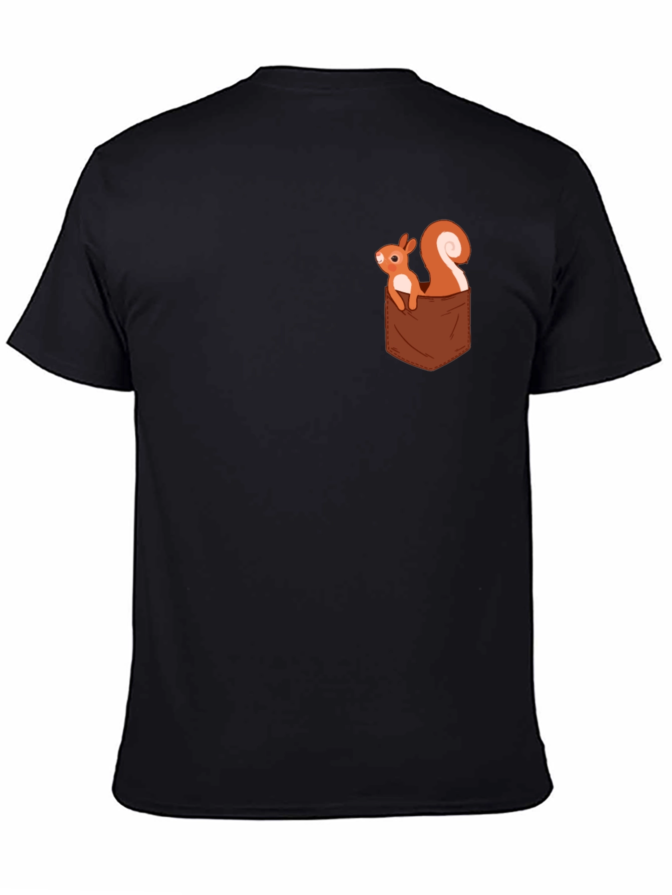 Black Squirrel Pocket T-Shirt - Cute Graphic Tee view 4