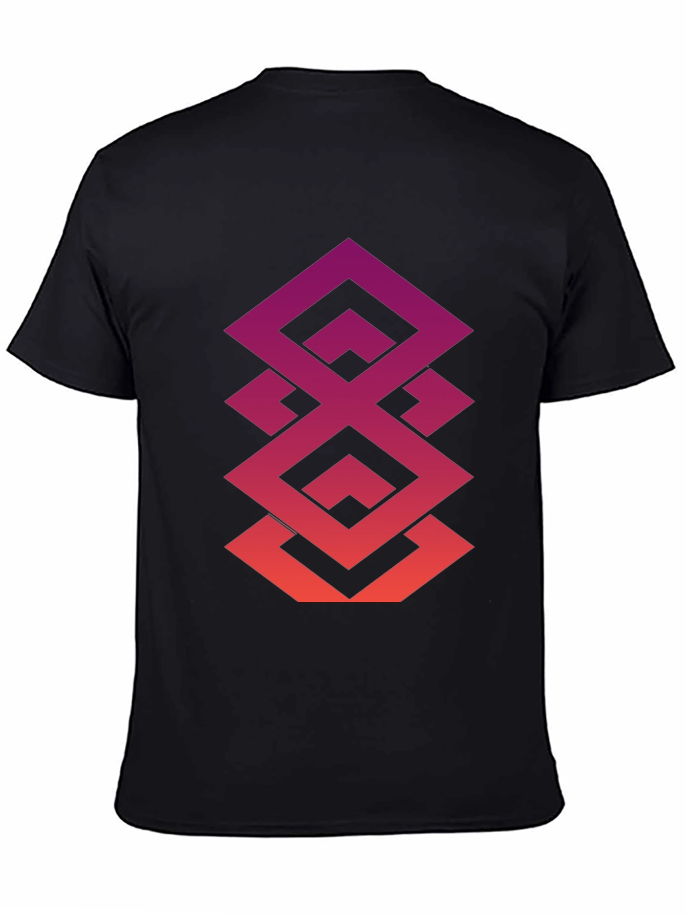 Black Geometric Gradient Tee - Modern Streetwear view 4