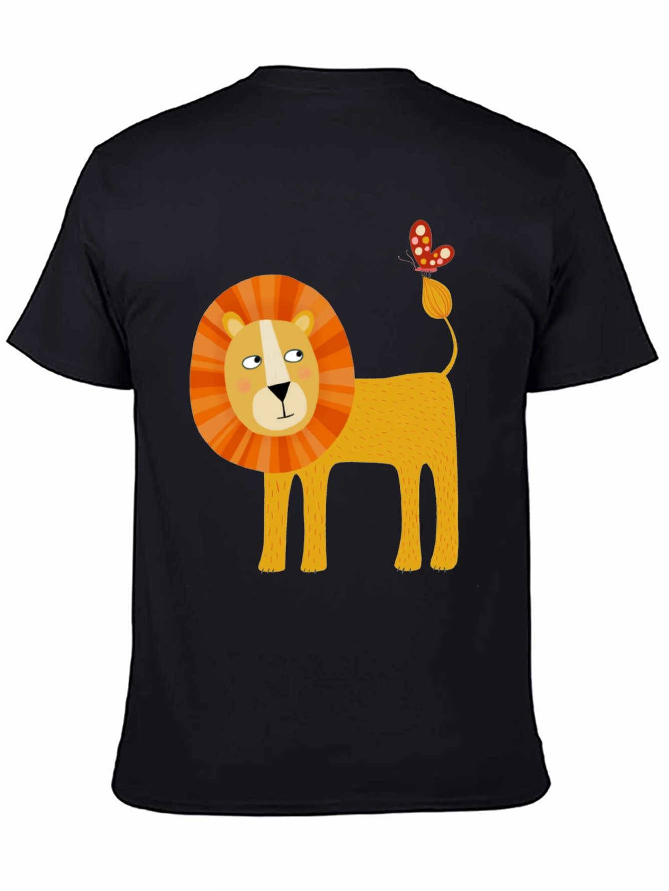 Black Lion & Butterfly Graphic Tee view 4