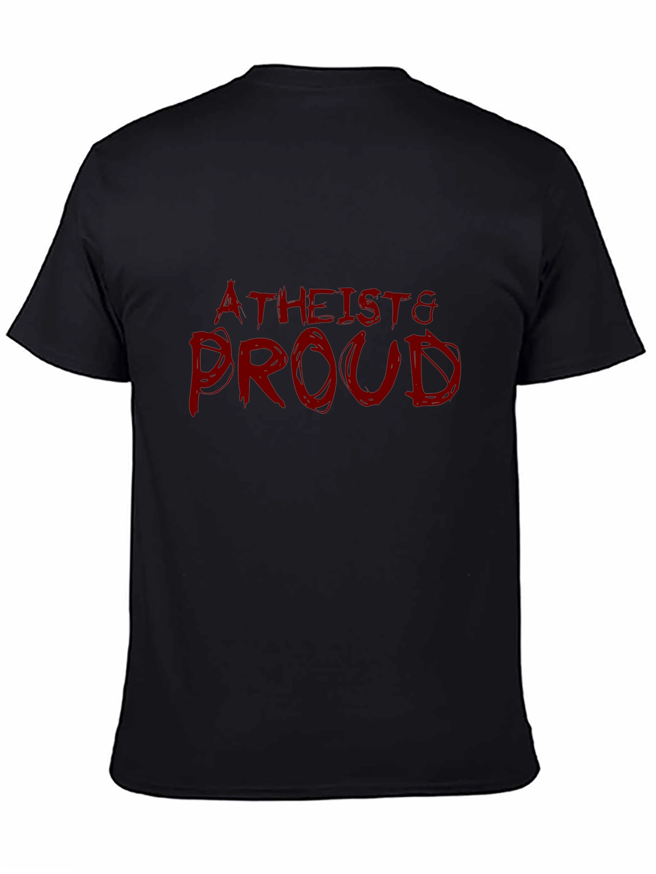 Black Atheist & Proud Graphic T-Shirt - Bold Statement Tee view 4