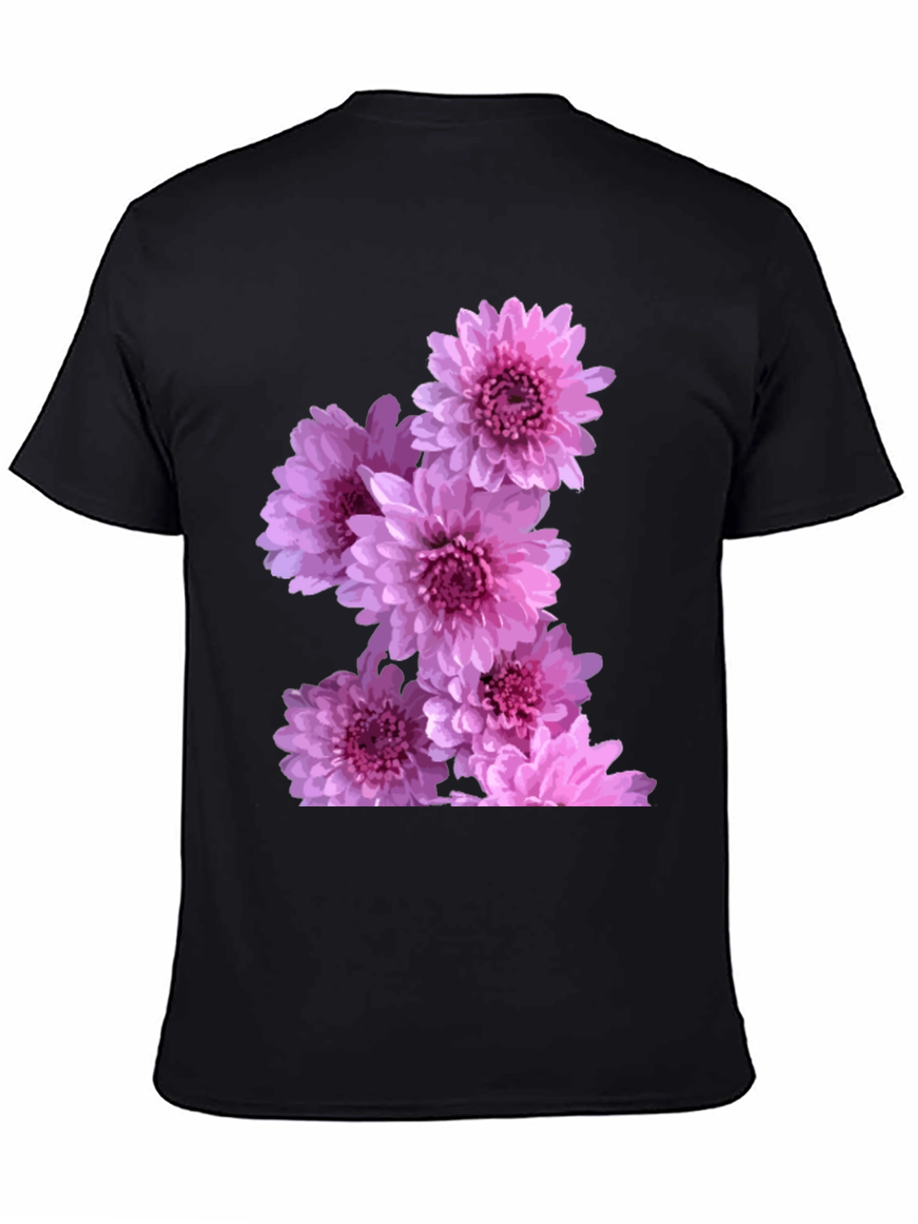 Black Floral Graphic Tee - Black Cotton Comfort view 4