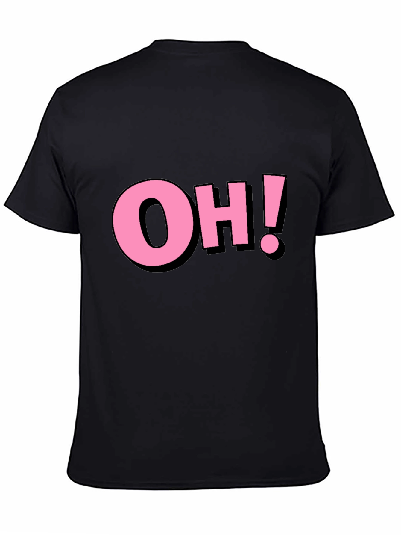 Black Pink "OH!" Graphic Black Cotton T-Shirt view 4