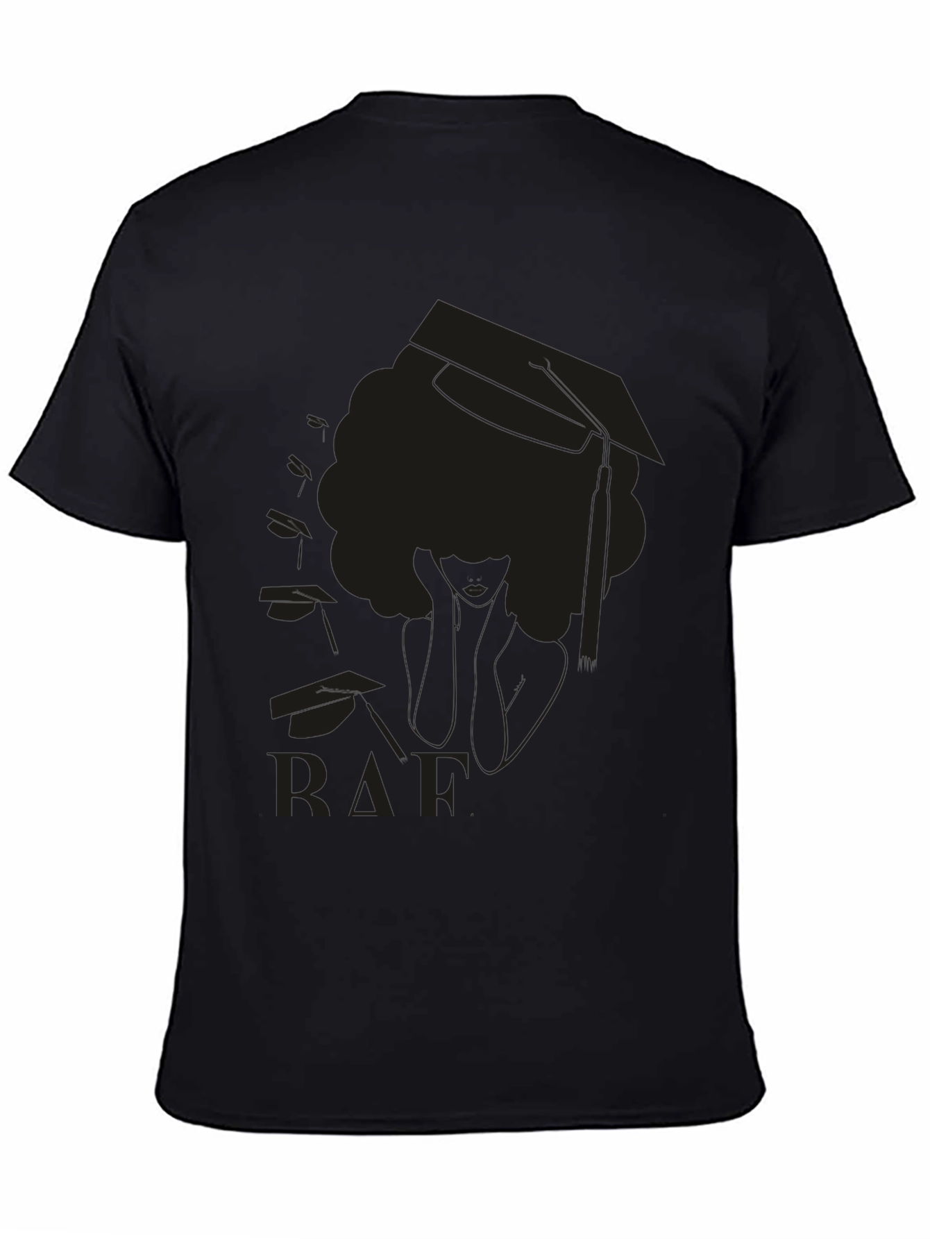 Black Graduation Afro T-Shirt - Black view 4