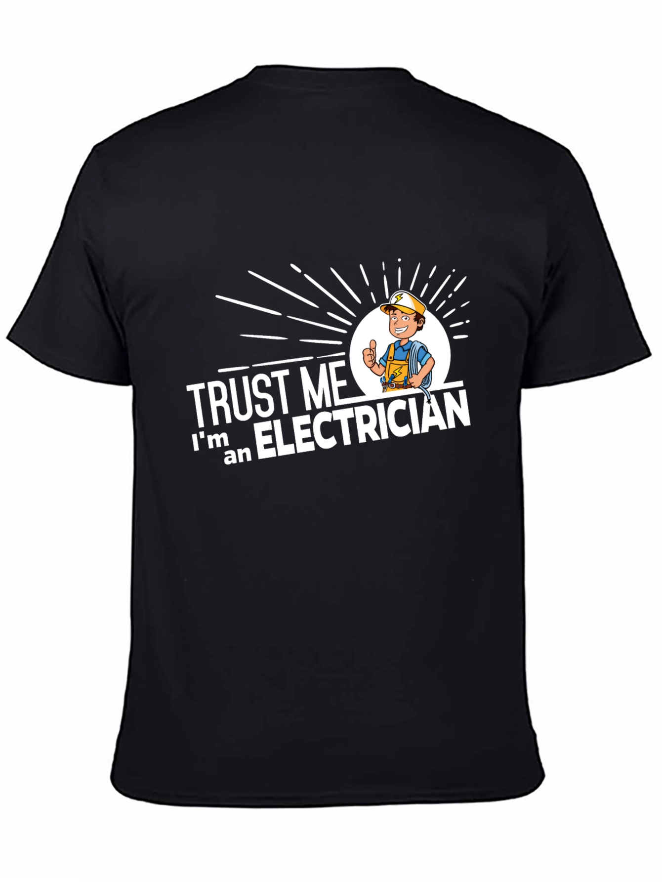 Black Trust Me I'm an Electrician Graphic T-Shirt view 4