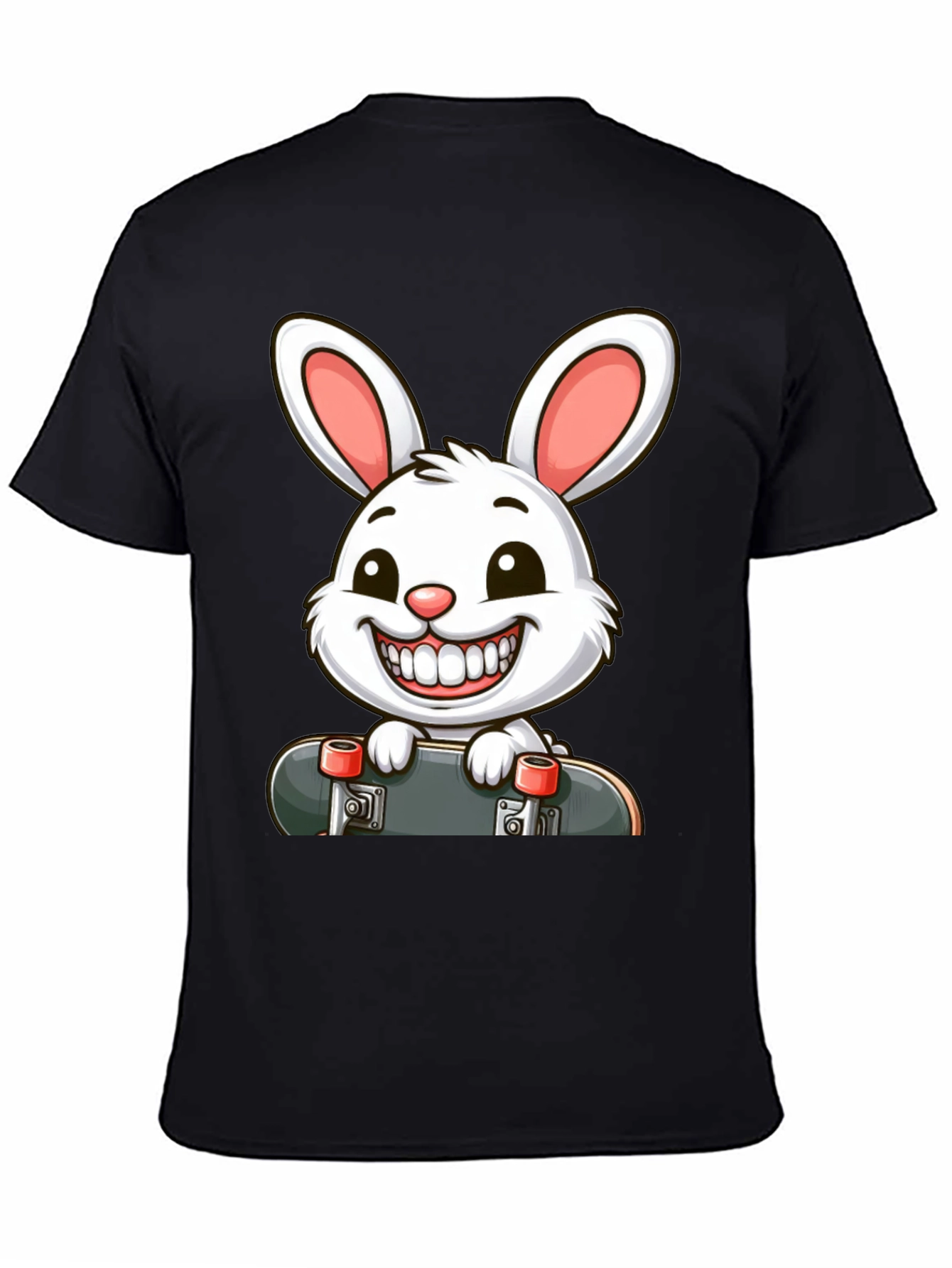 Black Rabbit Skateboard Graphic T-Shirt view 4