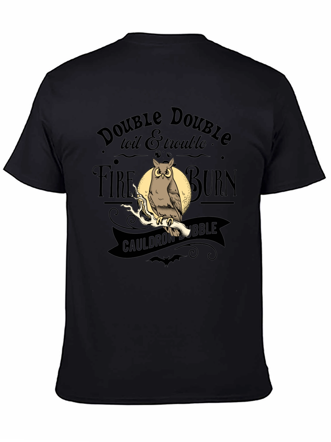 Black Double Double Toil & Trouble Owl T-Shirt view 4