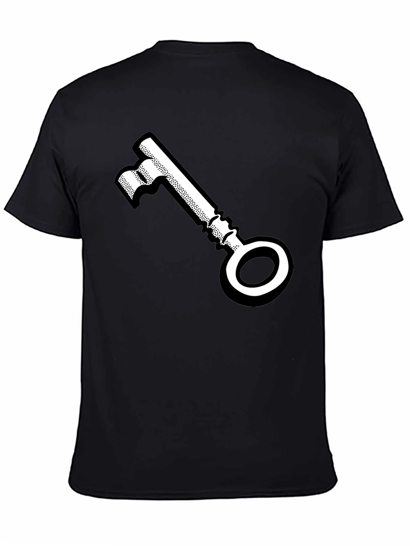 Black Vintage Key Graphic Tee - Unlock Your Style view 4
