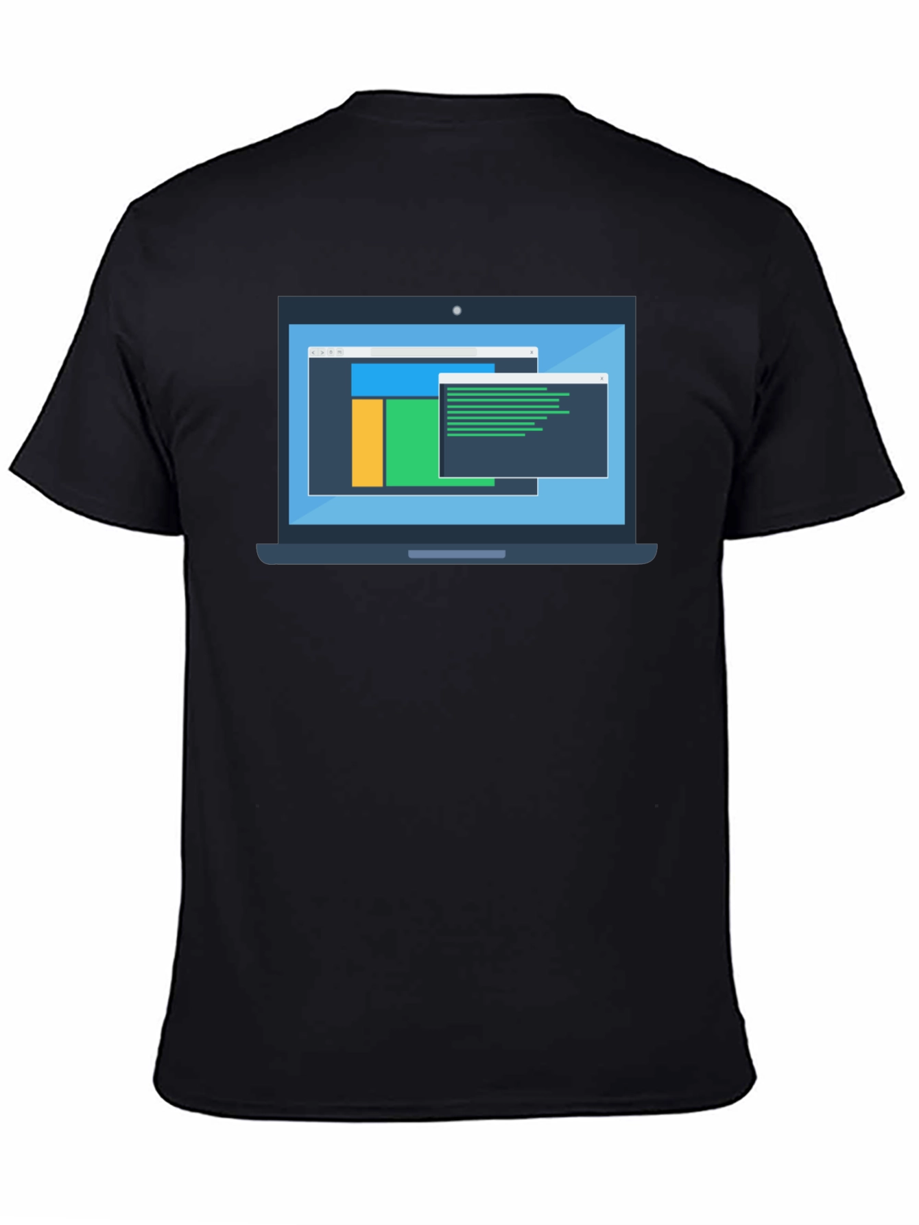 Black Programmer Laptop Graphic T-Shirt view 4