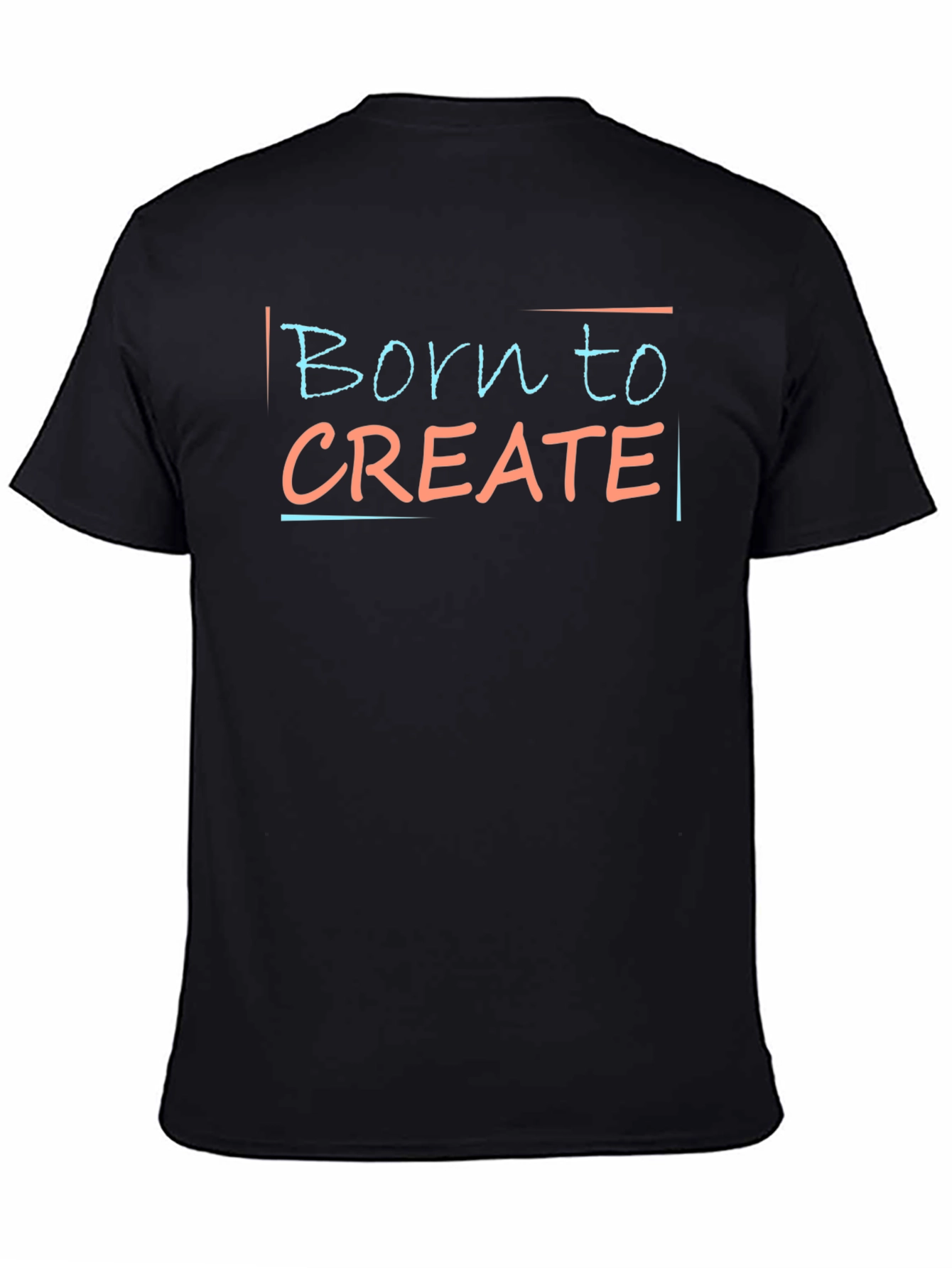 Black Born to Create Graphic Tee - Stylish Crew Neck T-Shirt view 4