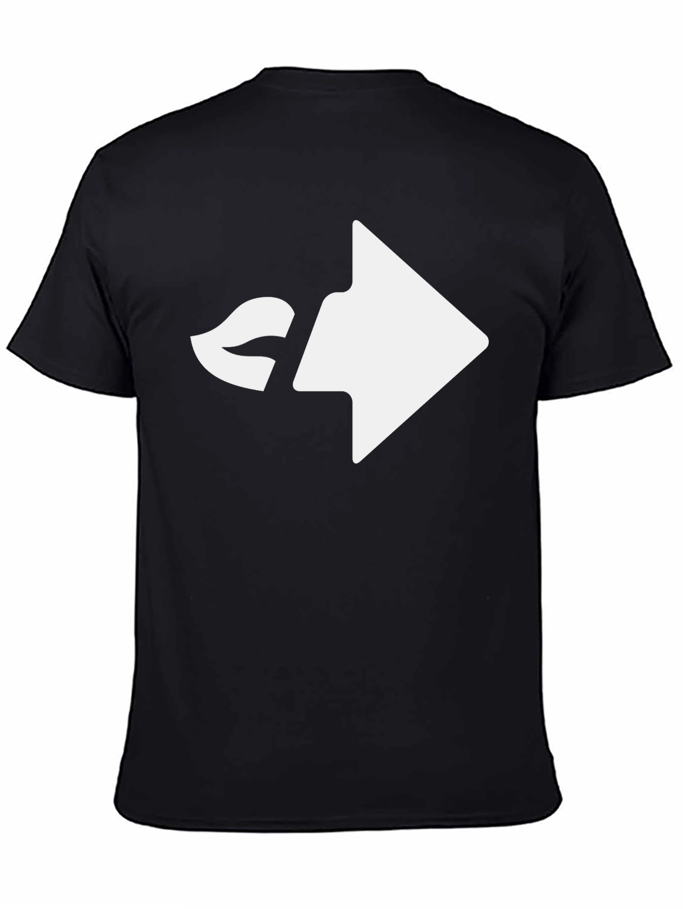 Black Modern Black T-Shirt with Playful Kiss Arrow Design view 4