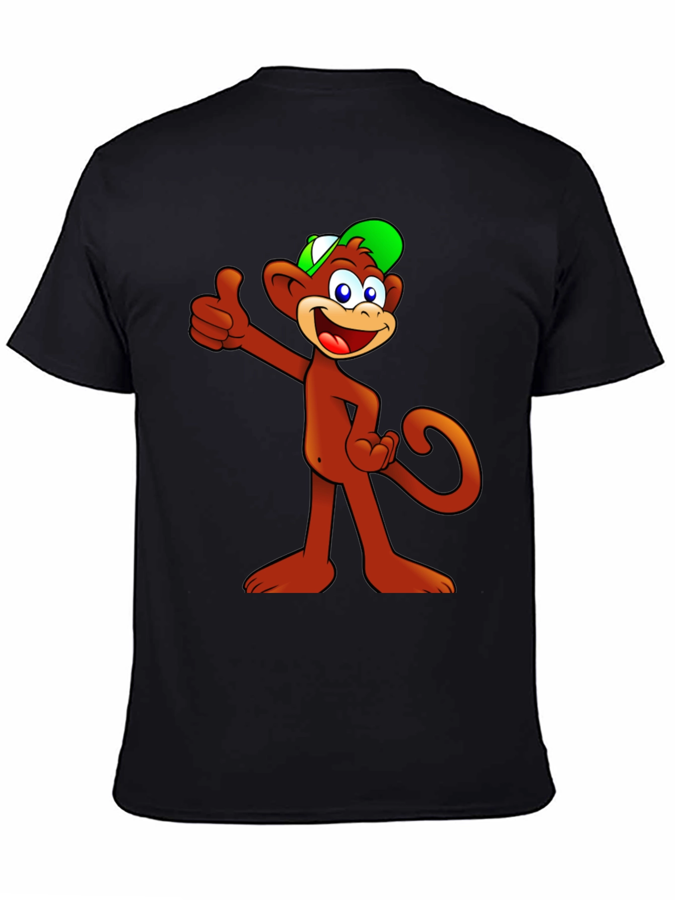 Black Cartoon Monkey T-Shirt - Thumbs Up! view 4
