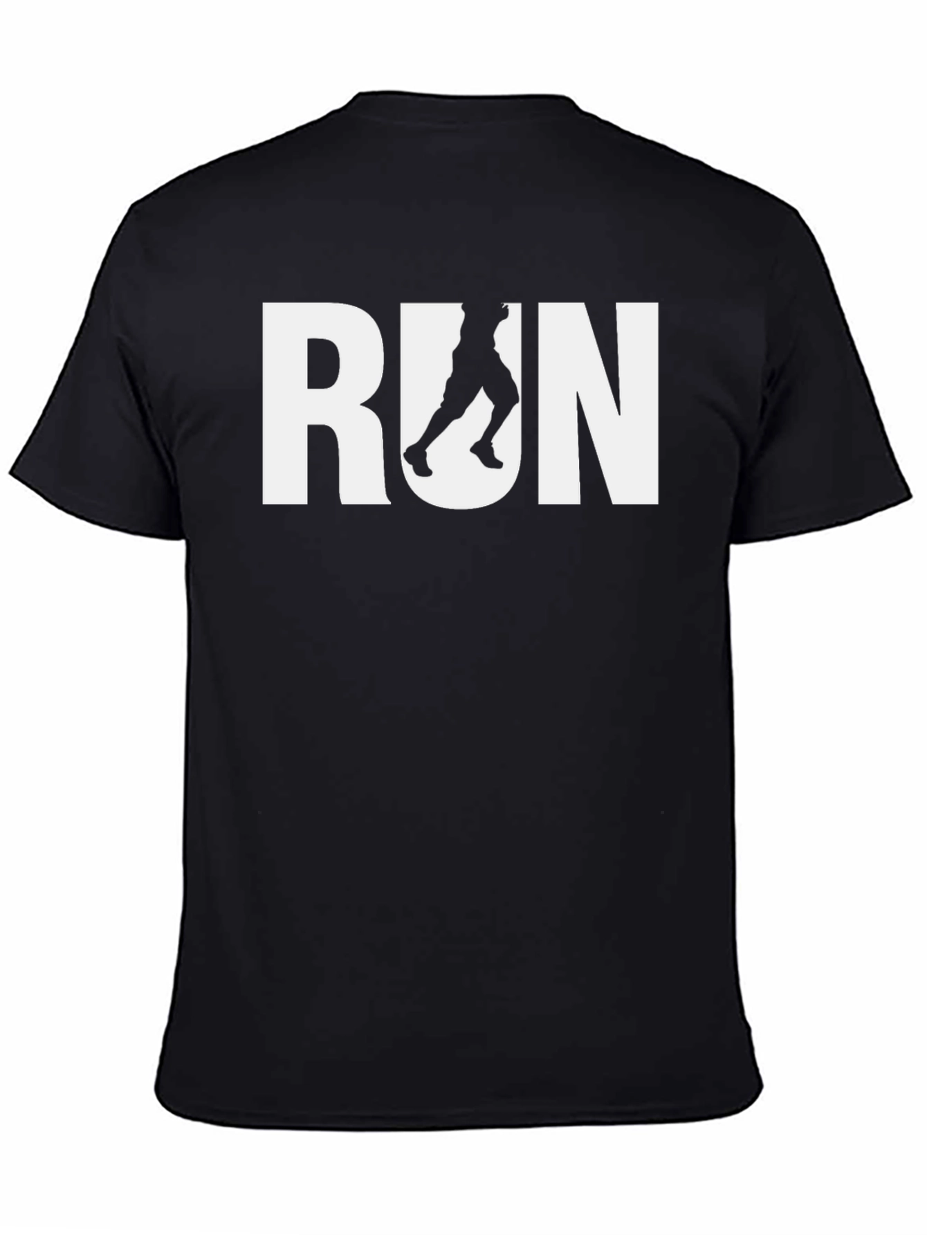 Black Run Graphic T-Shirt - Black Cotton Tee view 4