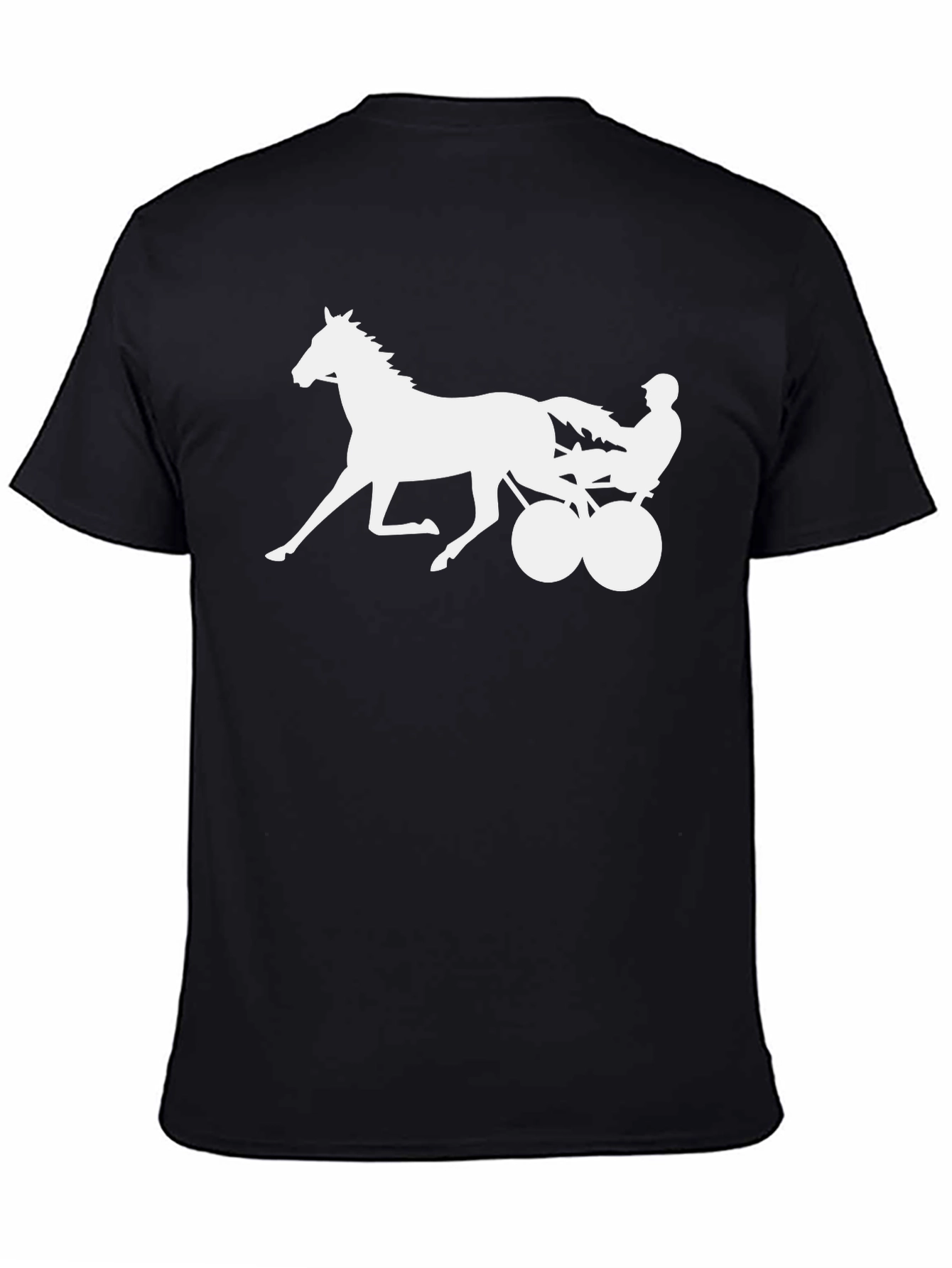 Black Black T-Shirt with Horse and Sulky Design view 4