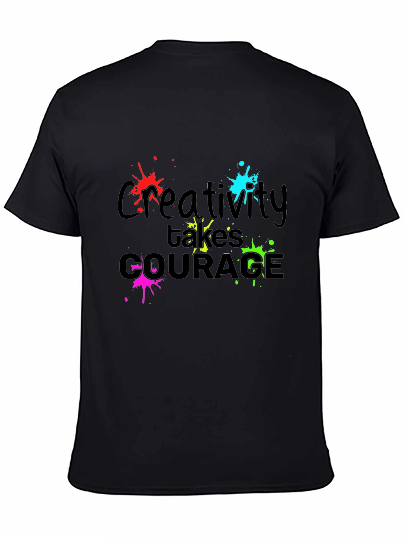 Black Creative Courage T-Shirt - Bold Design view 4