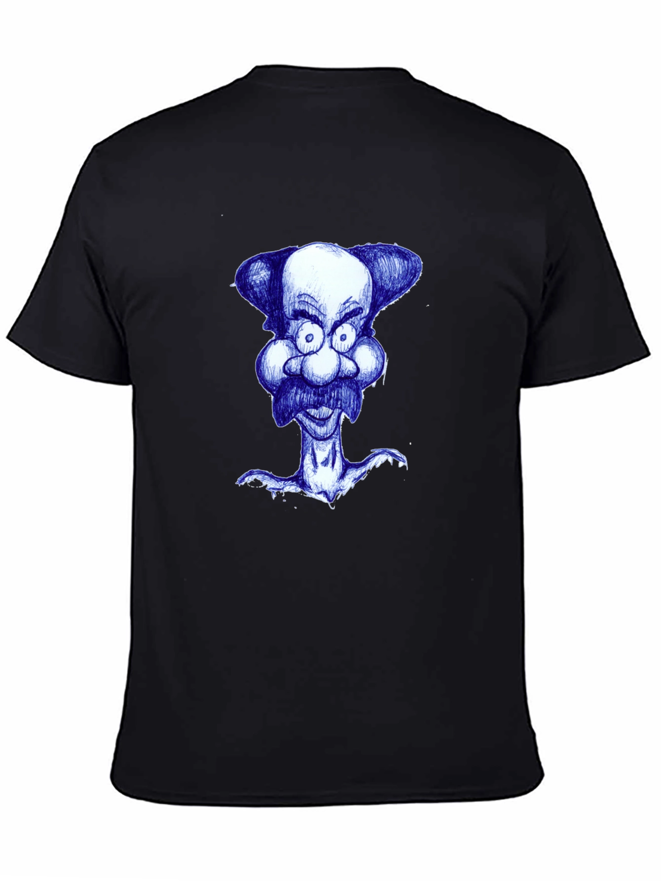 Black Cartoon Character Tee - Black Cotton Blend view 4