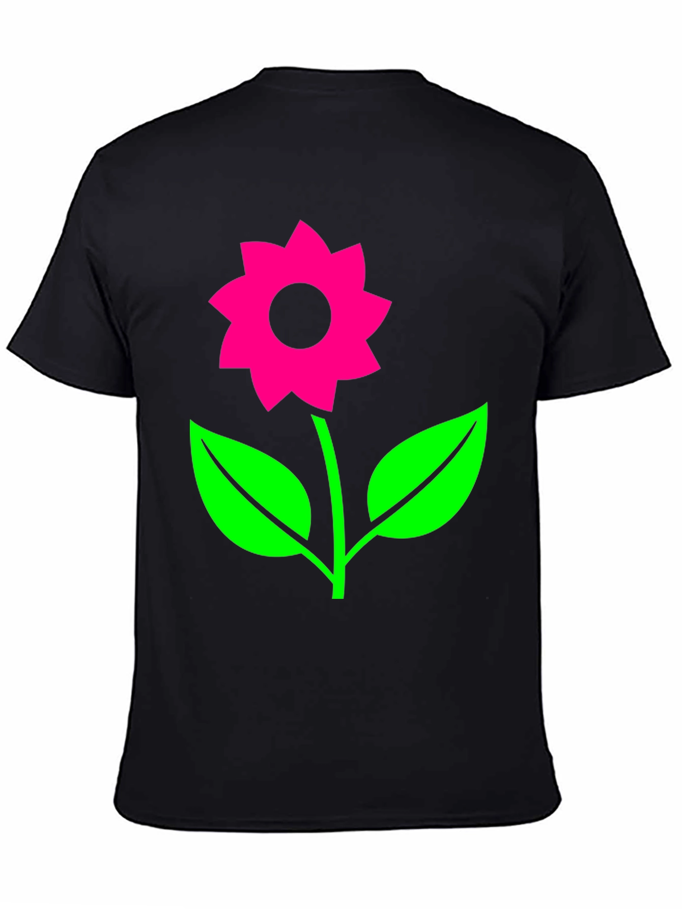 Black Funky Flower Graphic Tee - Black view 4
