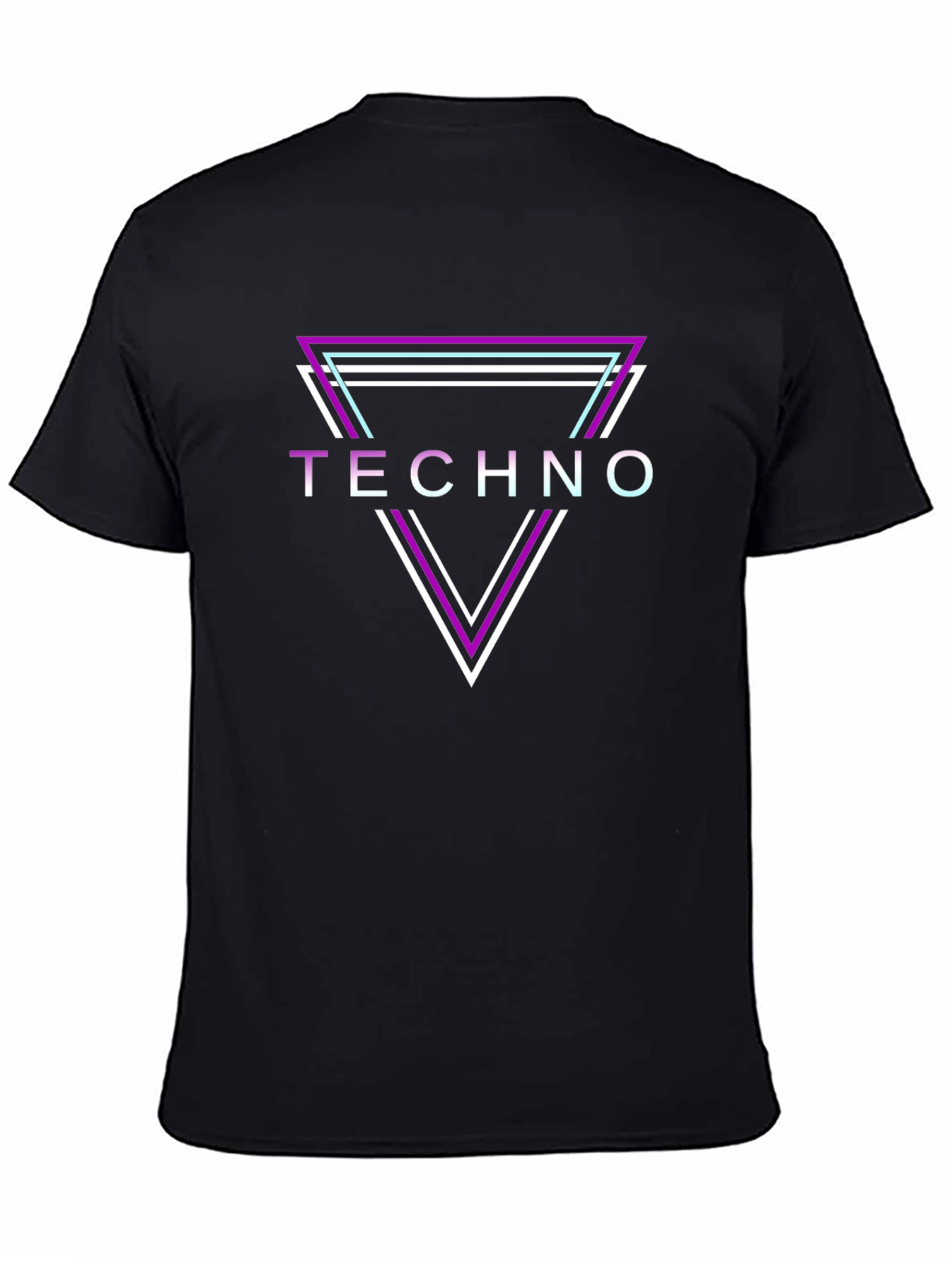 Black Techno Graphic Tee: Stylish Club & Rave Wear view 4