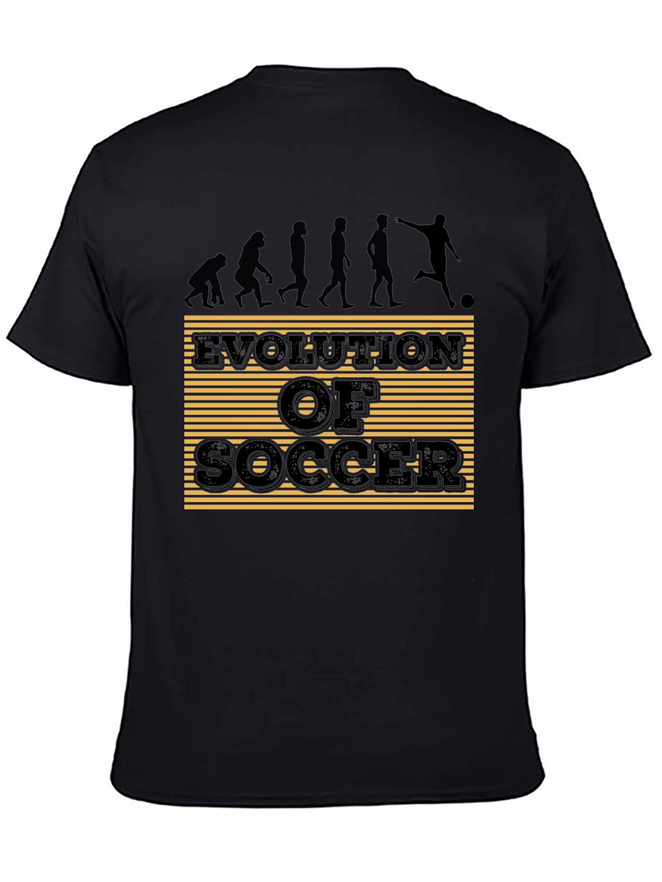 Black Evolution of Soccer Graphic T-Shirt view 4