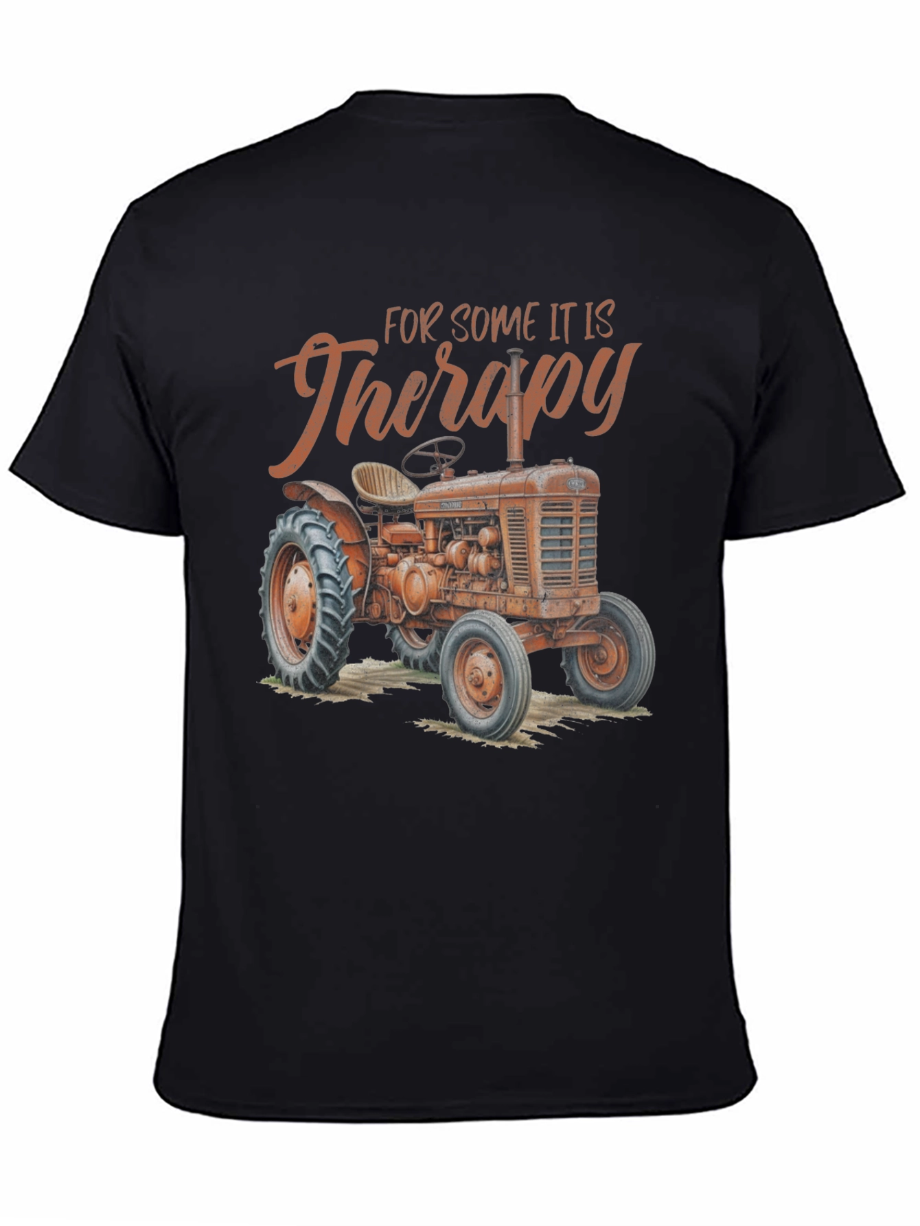 Black Tractor Therapy Graphic T-Shirt view 4