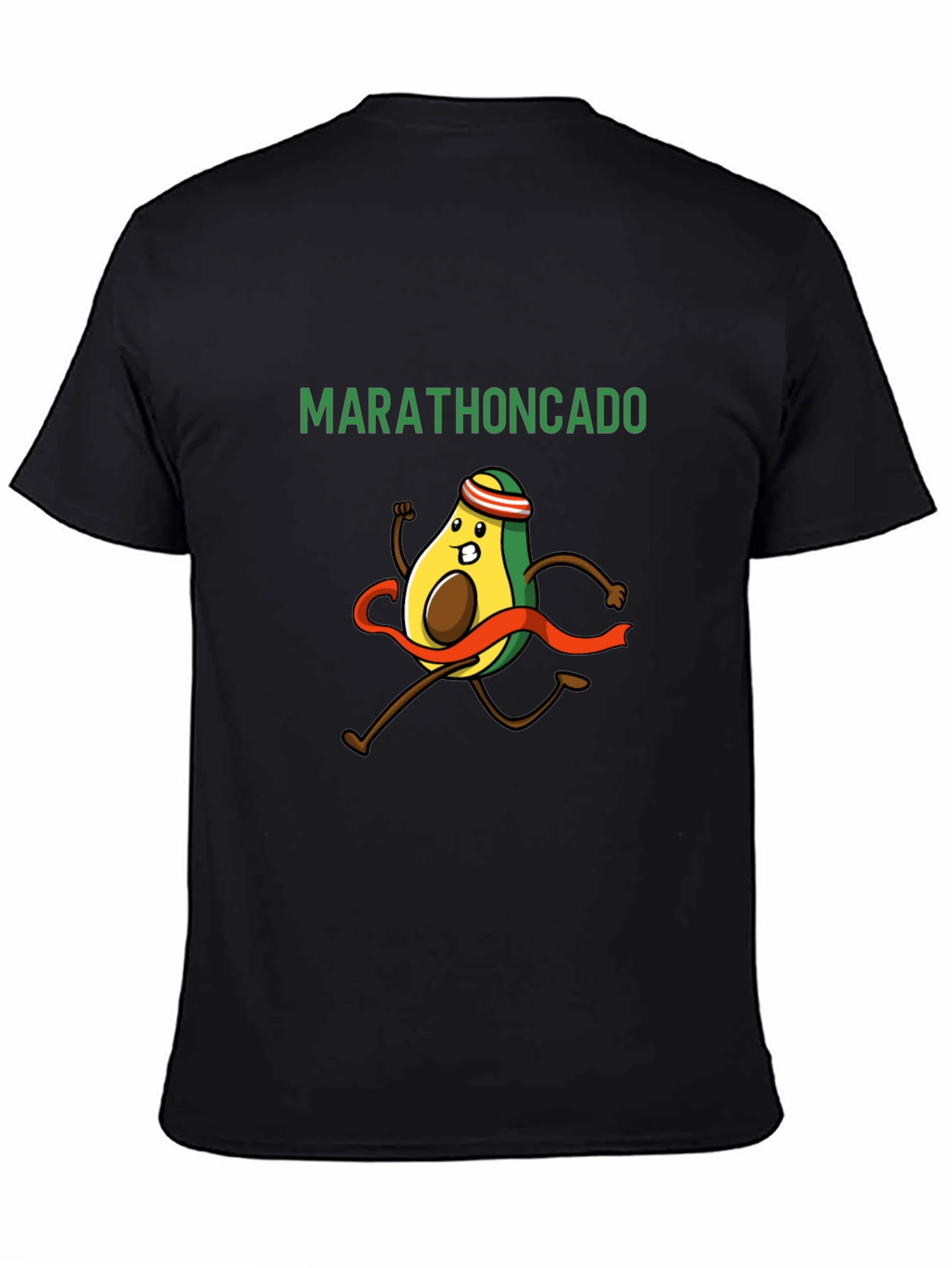 Black Marathoncado T-Shirt - Funny Avocado Running Tee view 4