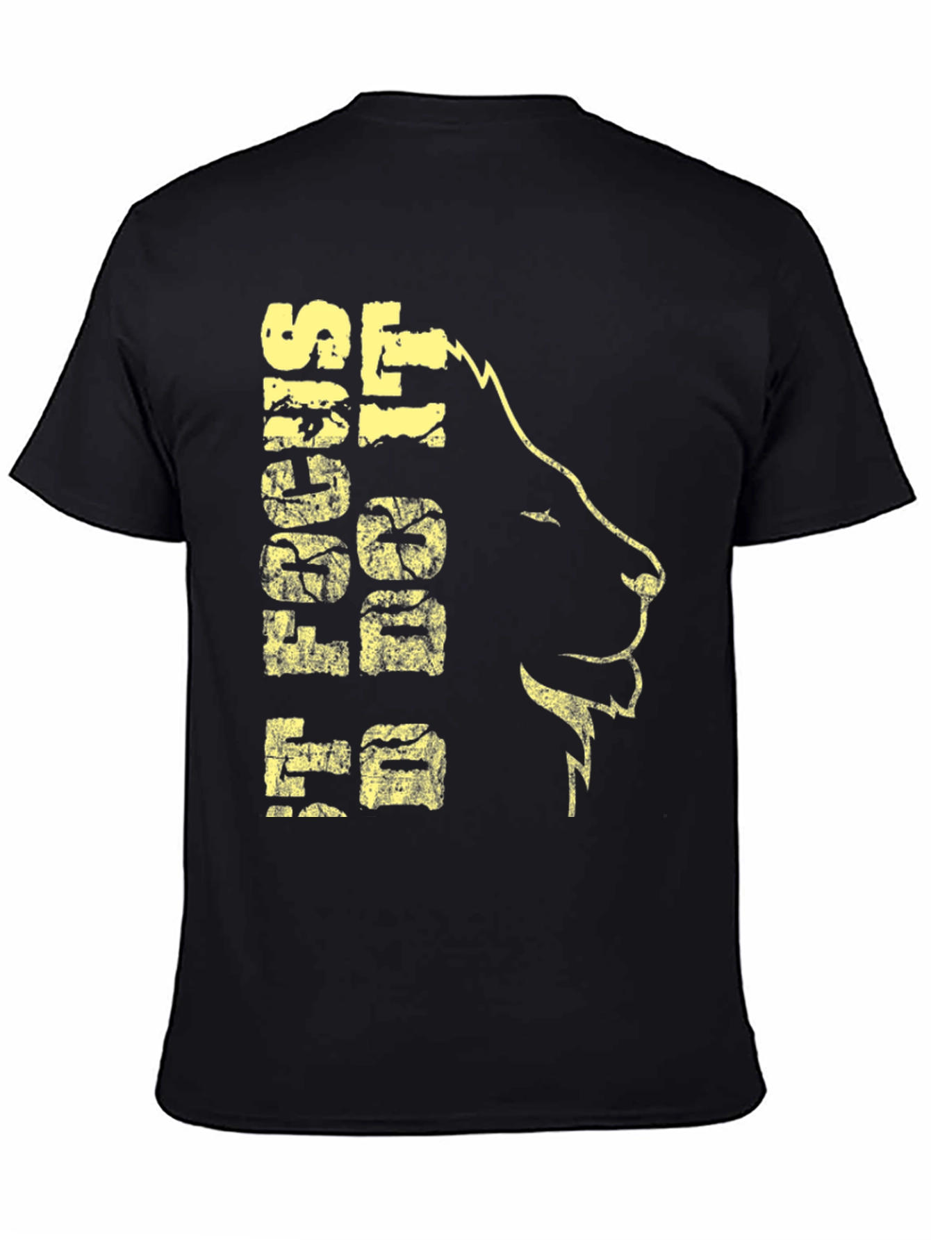 Black Lion Graphic Print T-Shirt - Black view 4
