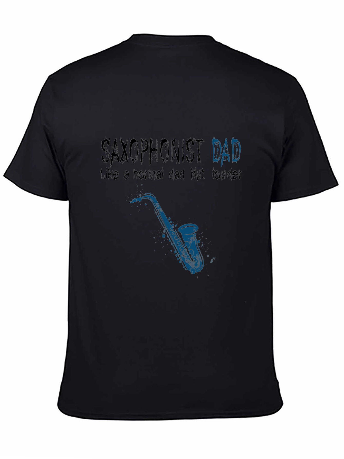 Black Saxophonist Dad T-Shirt - Musician Father's Day Gift view 4