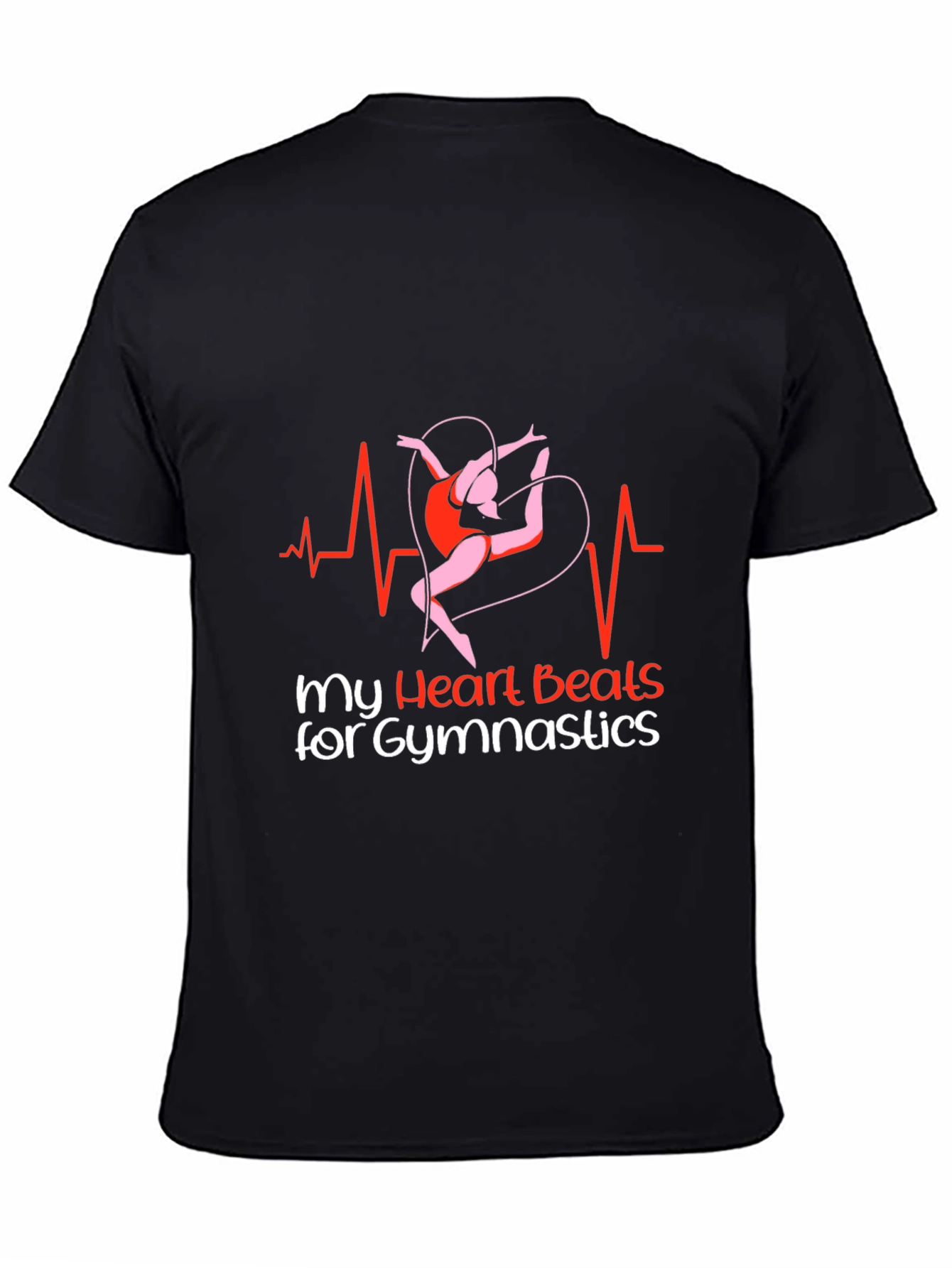 Black Gymnastics Heartbeat T-Shirt view 4