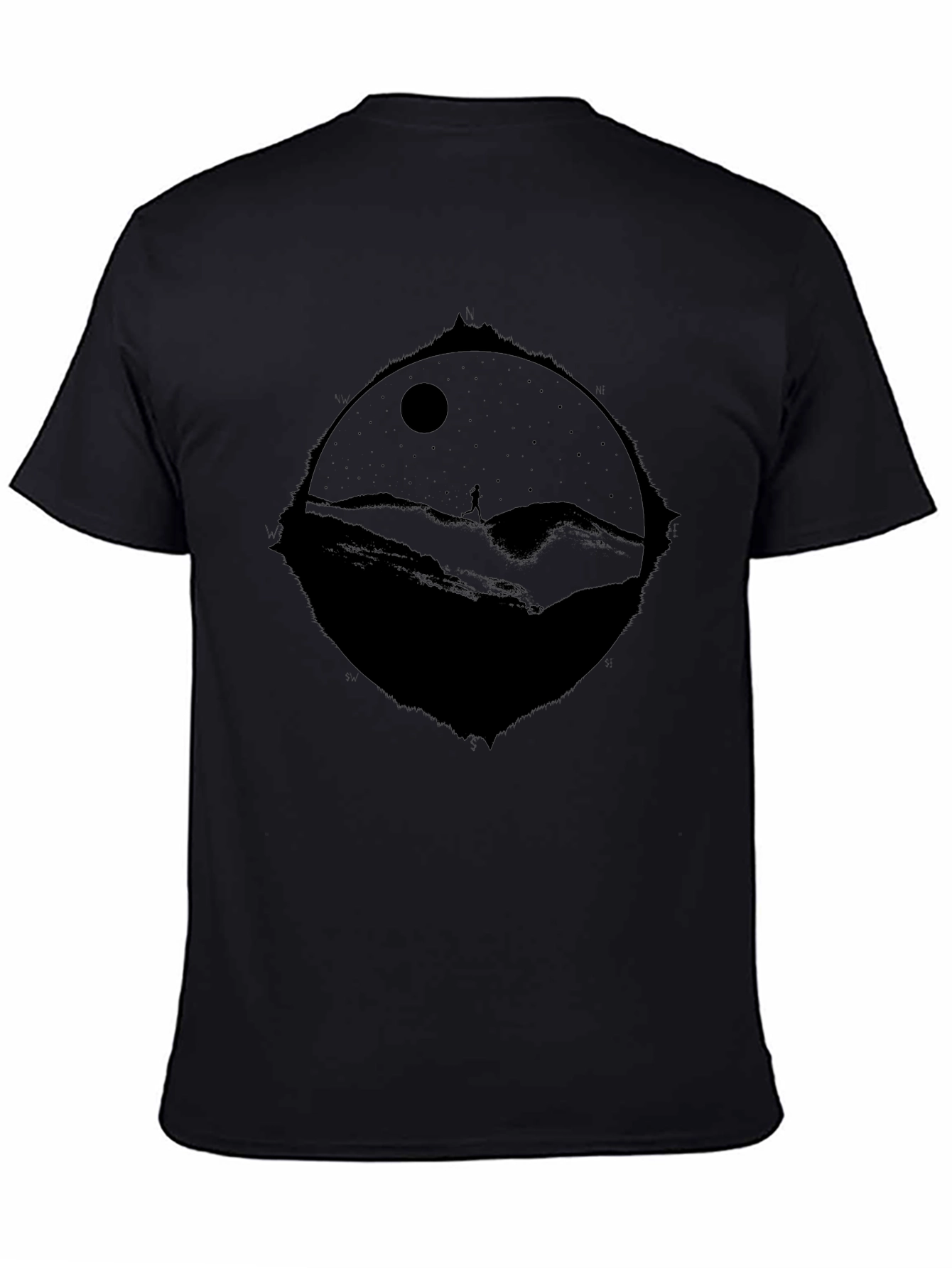 Black Nightscape Graphic T-Shirt - Black view 4
