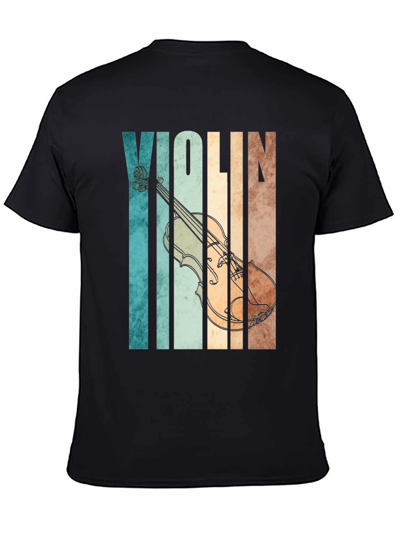 Black Vintage Violin T-Shirt - Music Lover Tee view 4