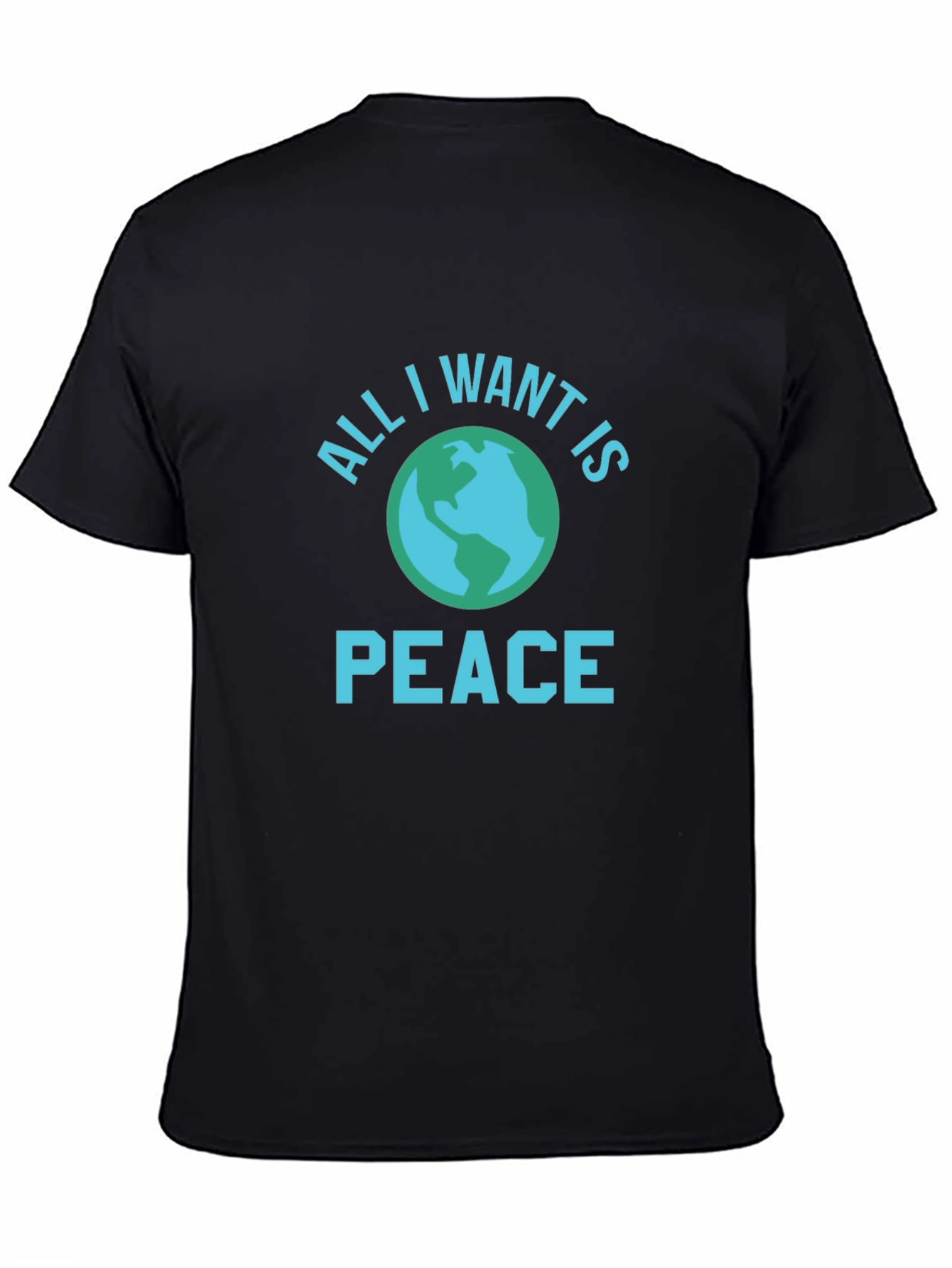 Black All I Want is Peace T-Shirt view 4