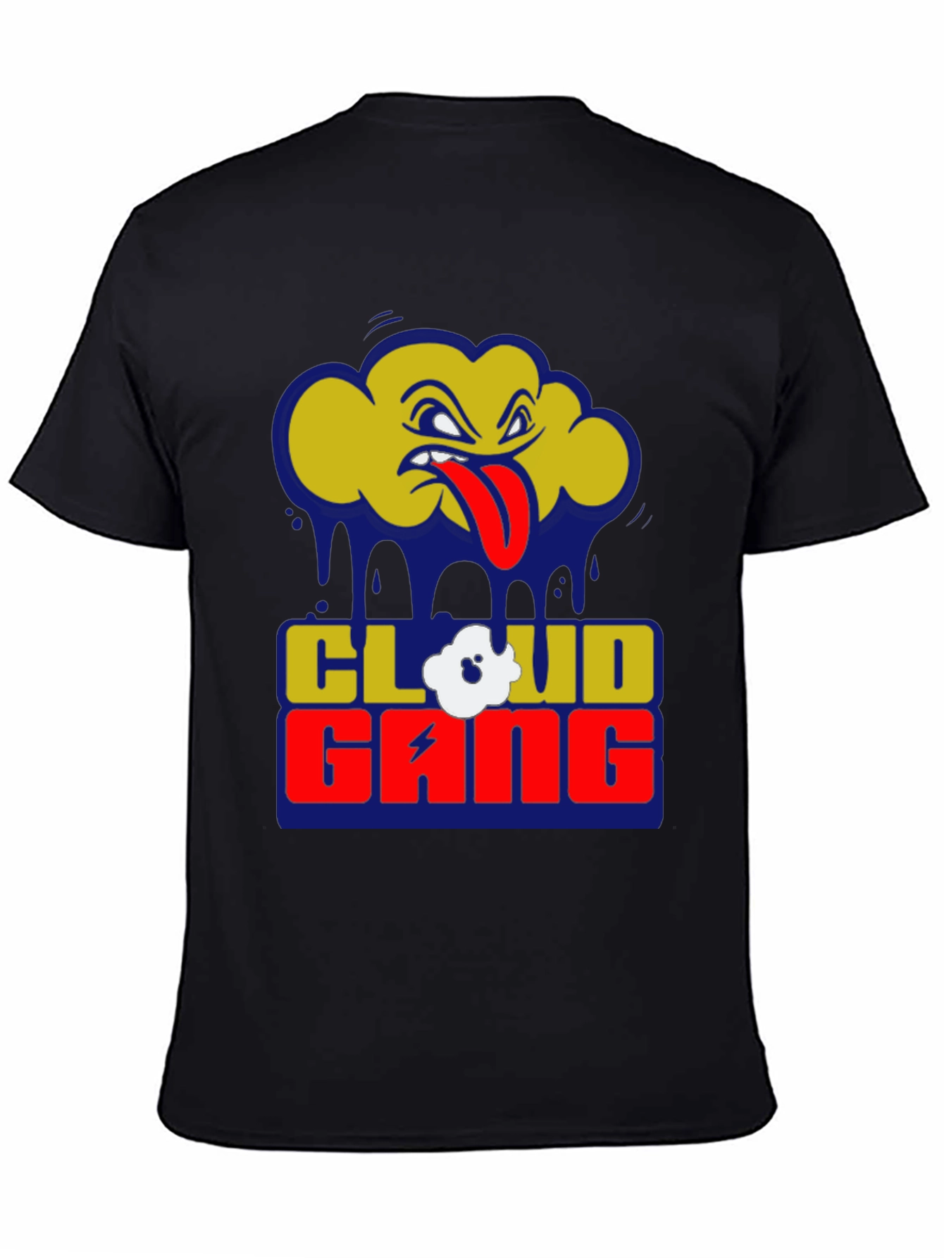 Black Cloud Gang Graphic T-Shirt - Black Crew Neck Tee view 4
