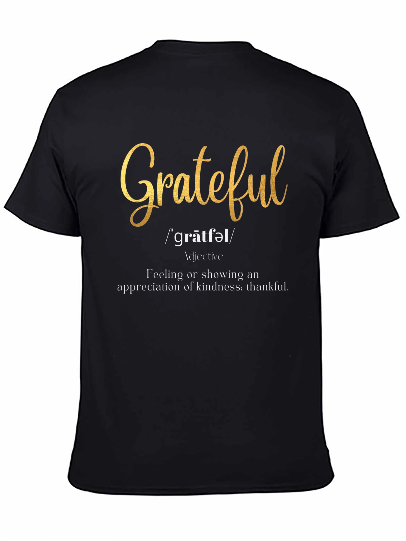 Black Grateful Definition T-Shirt - Black view 4