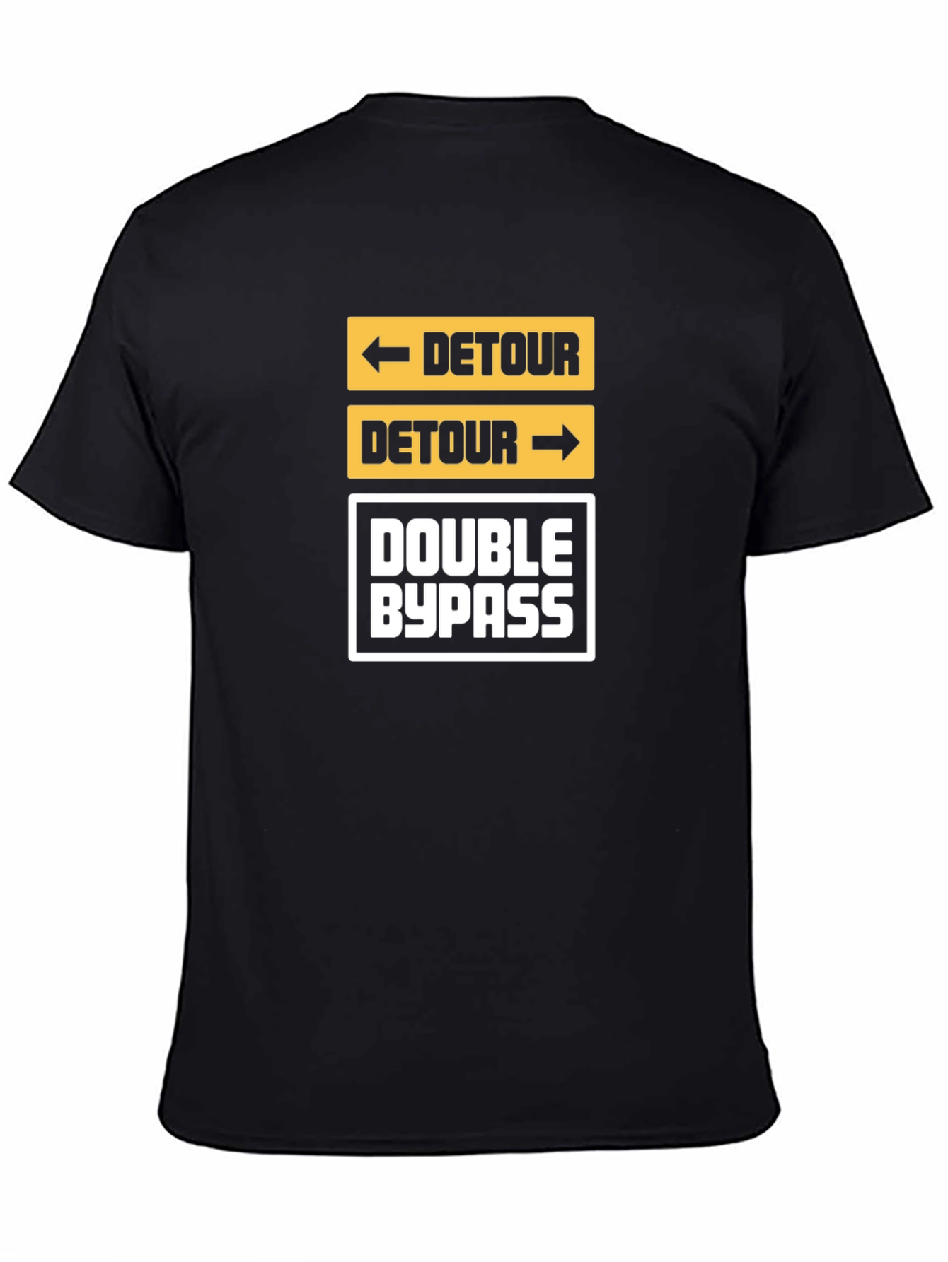 Black Detour Double Bypass Graphic Tee - Funny Road Signs Shirt view 4