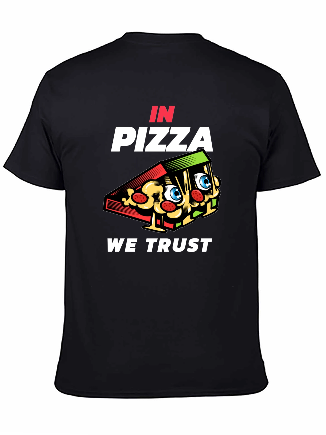 Black In Pizza We Trust Black Graphic Tee view 4