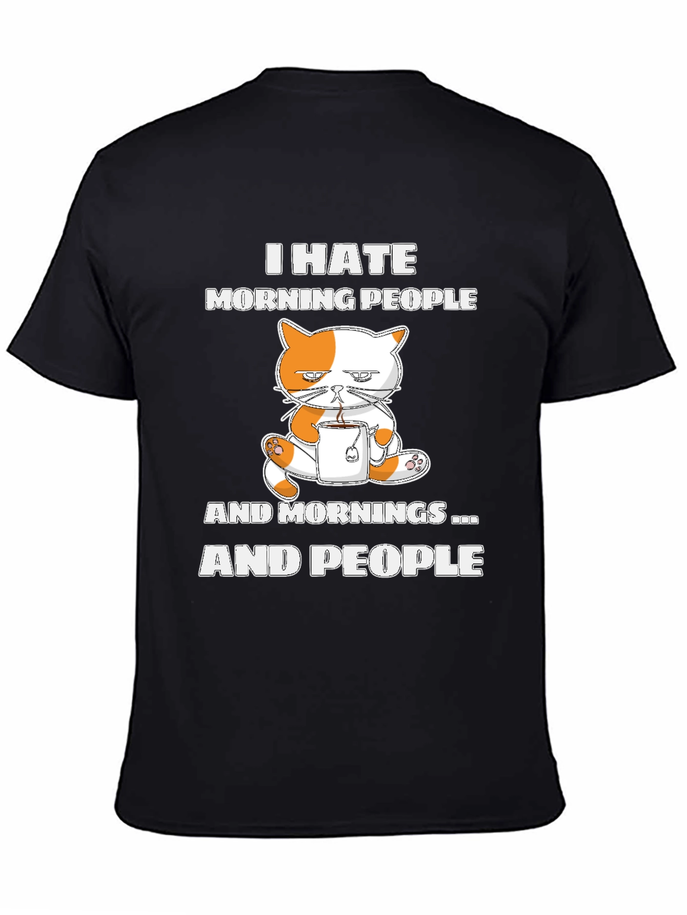 Black I Hate Morning People Tee view 4