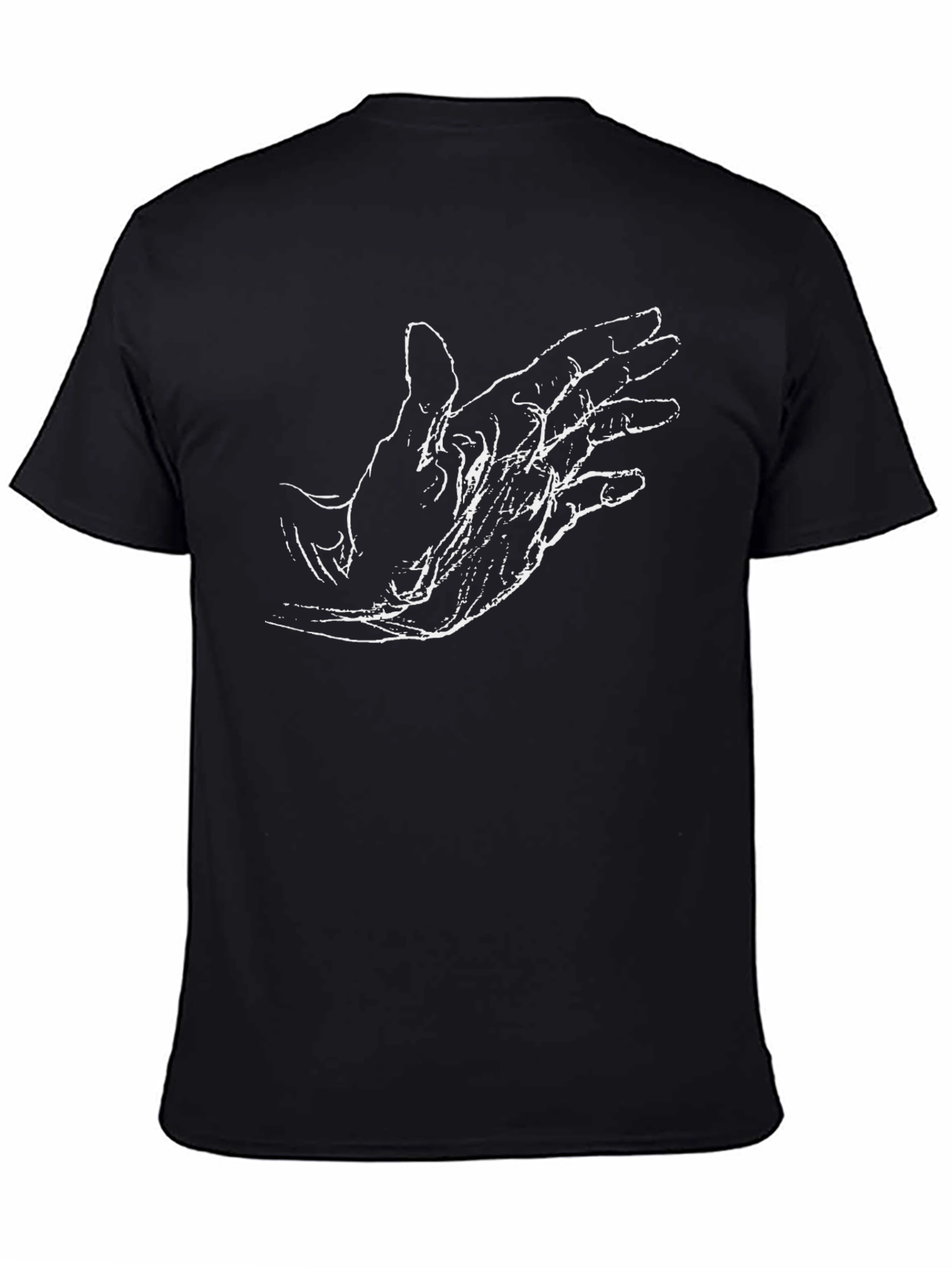 Abstract Hand Graphic Tee - Soft Black T-Shirt - 4