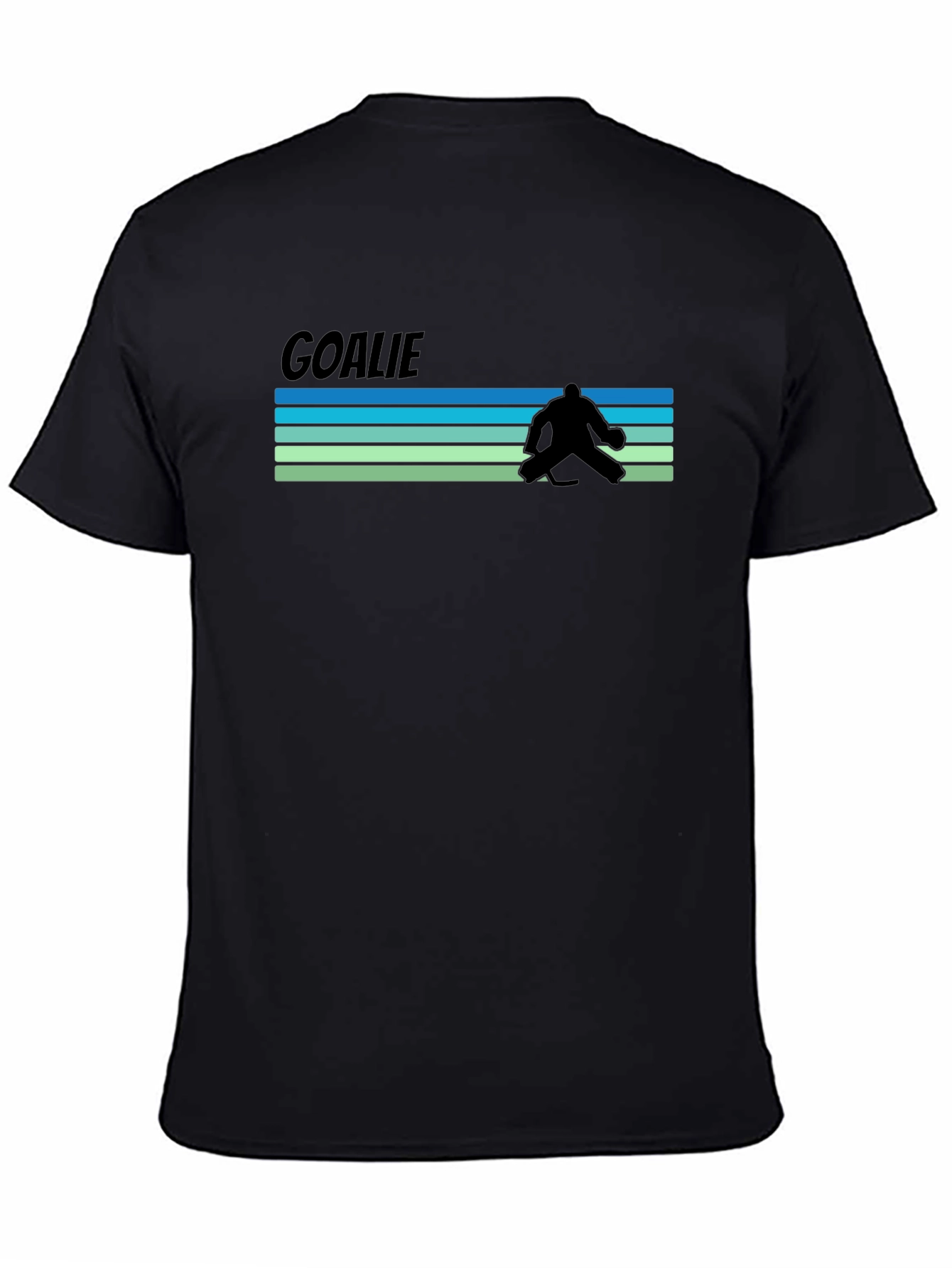 Black Goalie Retro T-Shirt - Hockey Fan Tee view 4