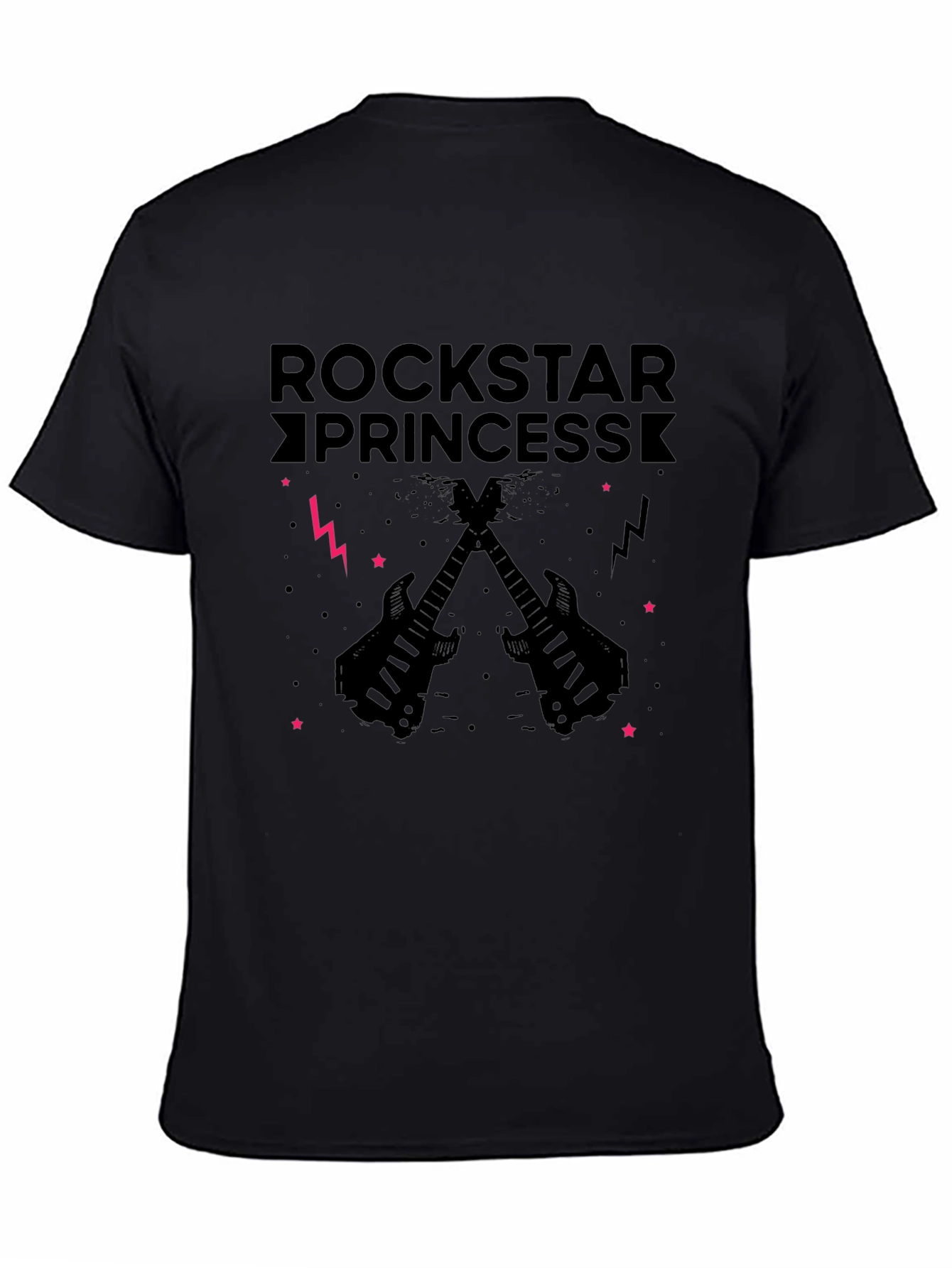 Black Rockstar Princess T-Shirt - Black Graphic Tee view 4
