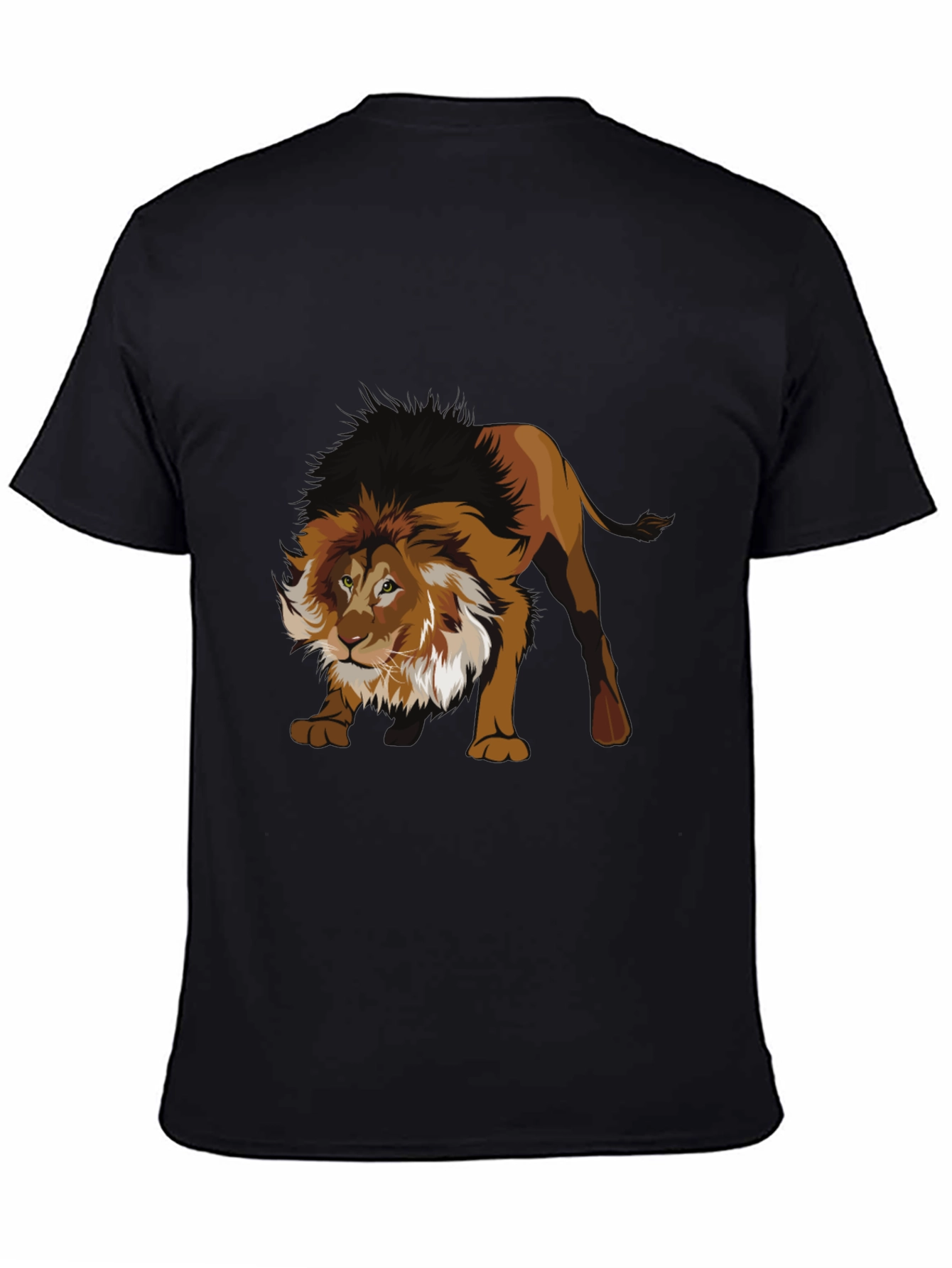 Black Lion Graphic Black T-Shirt view 4
