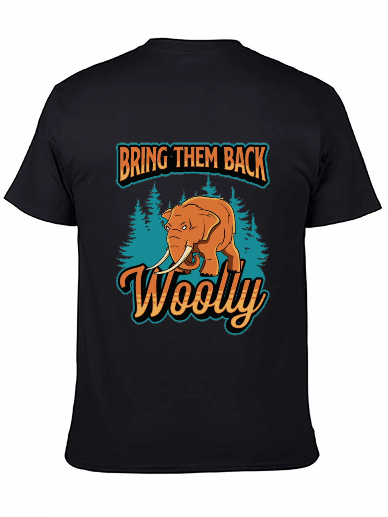 Black Bring Them Back Woolly Mammoth T-Shirt view 4